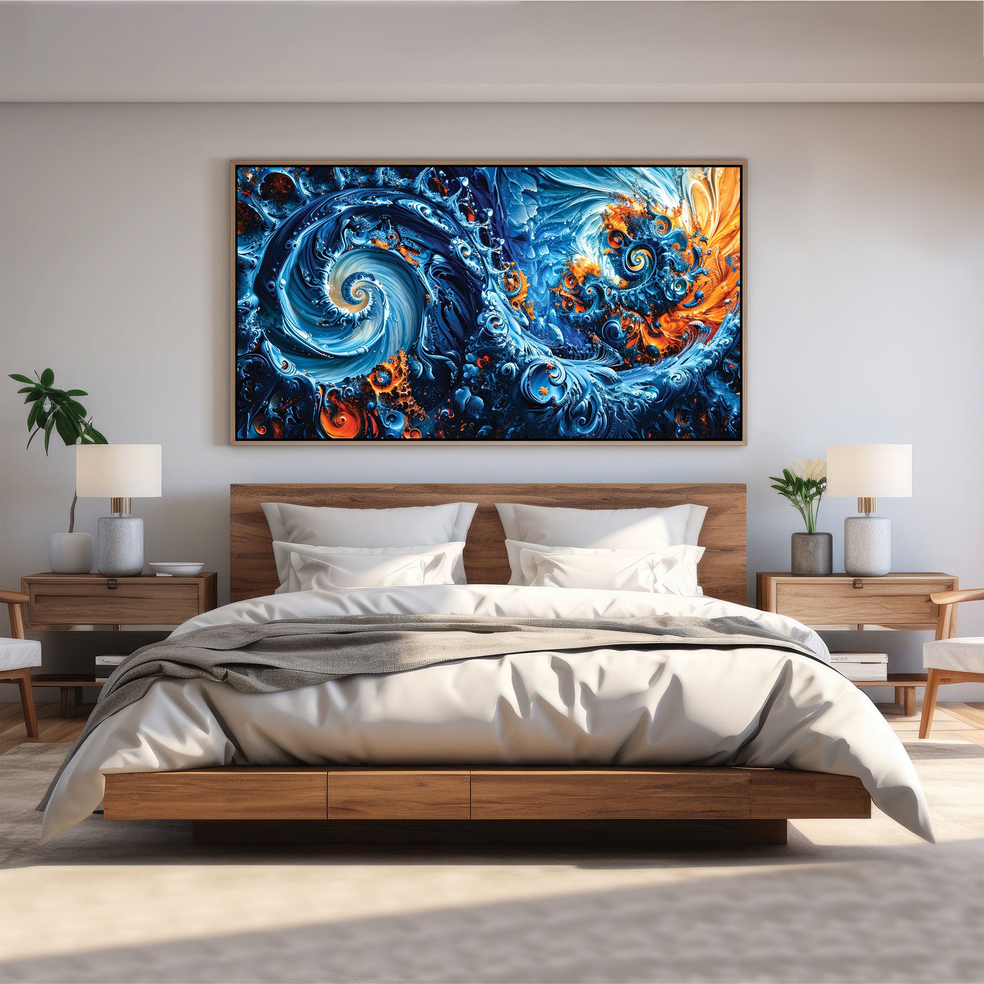 Abstract Canvas painting with frame Big Size Wall Art for living room,Bedroom,Drawing room,Hotels