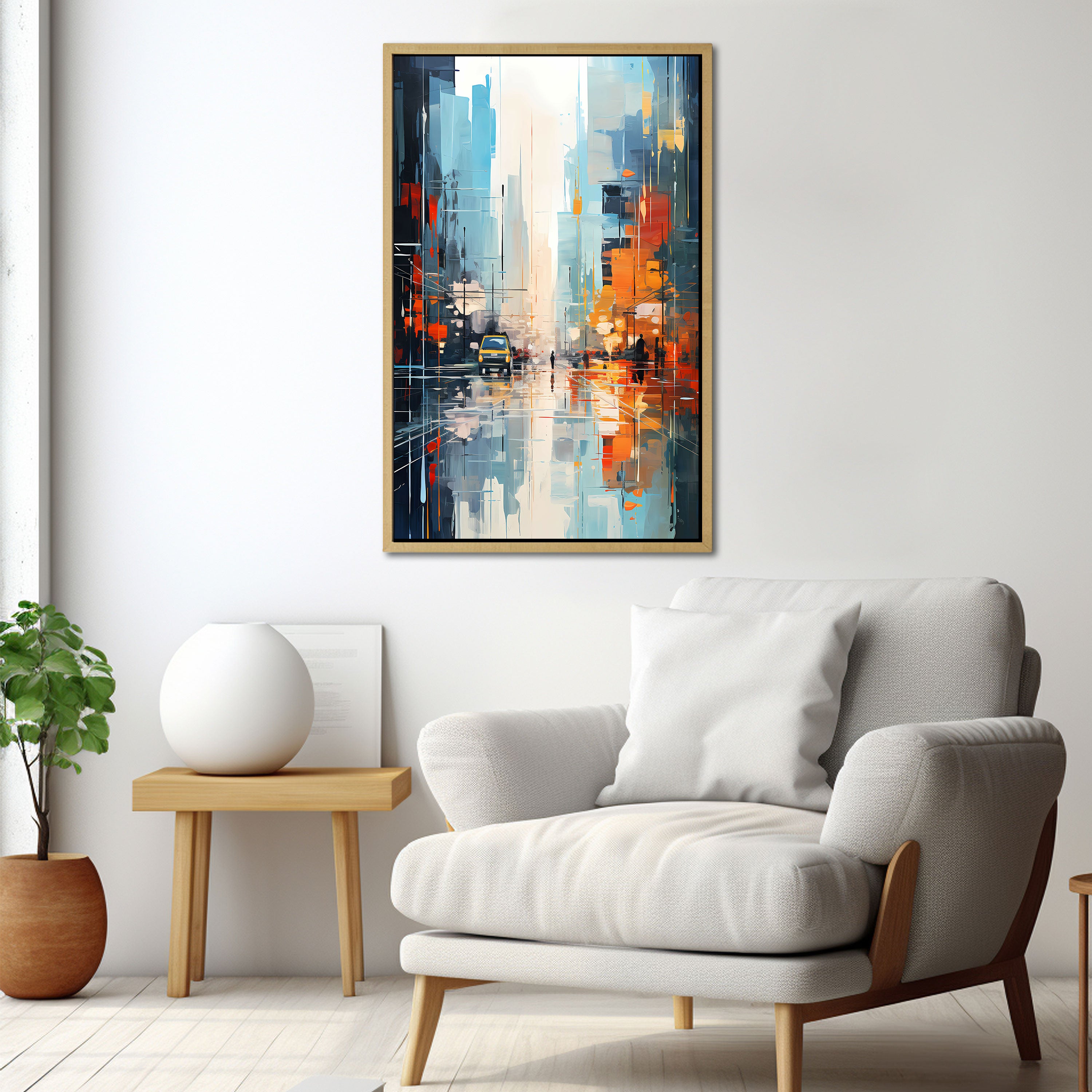 CityscapeAbstract Canvas painting with frame Big Size Wall Art for living room,Bedroom,Drawing room,Hotels
