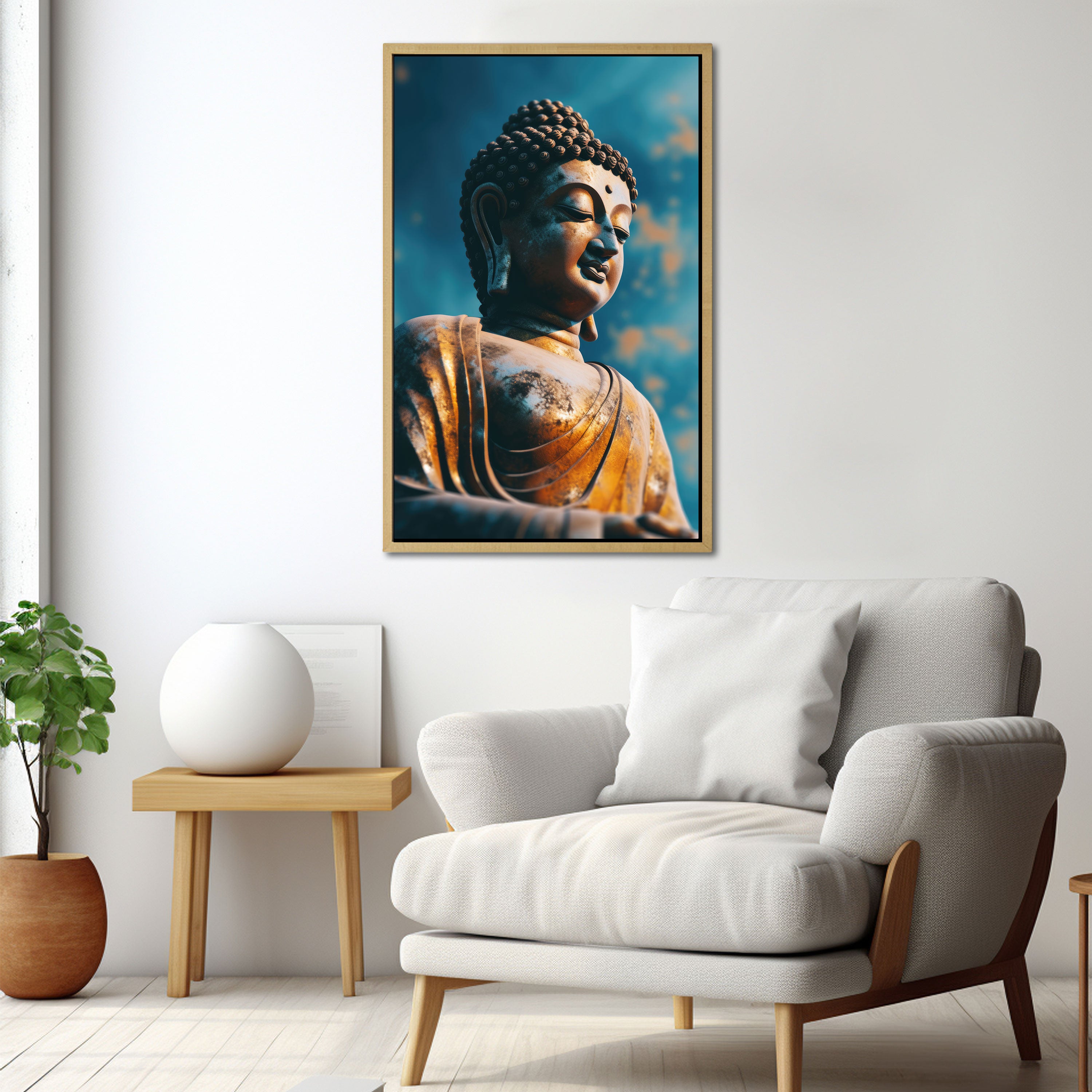 Buddhism Canvas painting with frame Big Size Wall Art for living room,Bedroom,Drawing room,Hotels