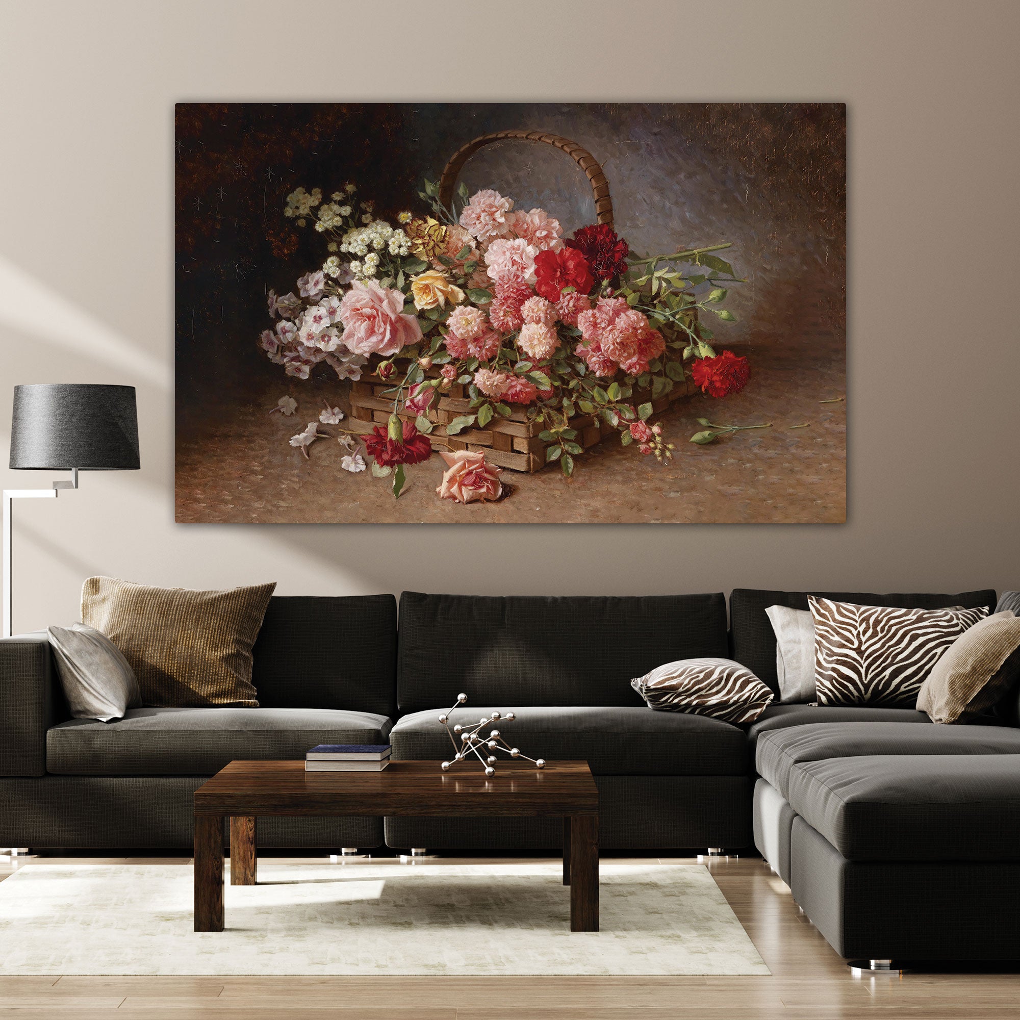 FlowersAbstract Canvas painting with frame Big Size Wall Art for living room,Bedroom,Drawing room,Hotels