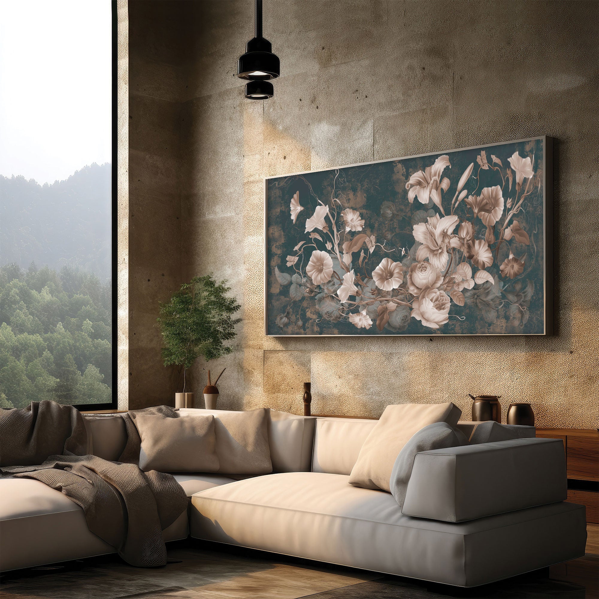 FlowersAbstract Canvas painting with frame Big Size Wall Art for living room,Bedroom,Drawing room,Hotels