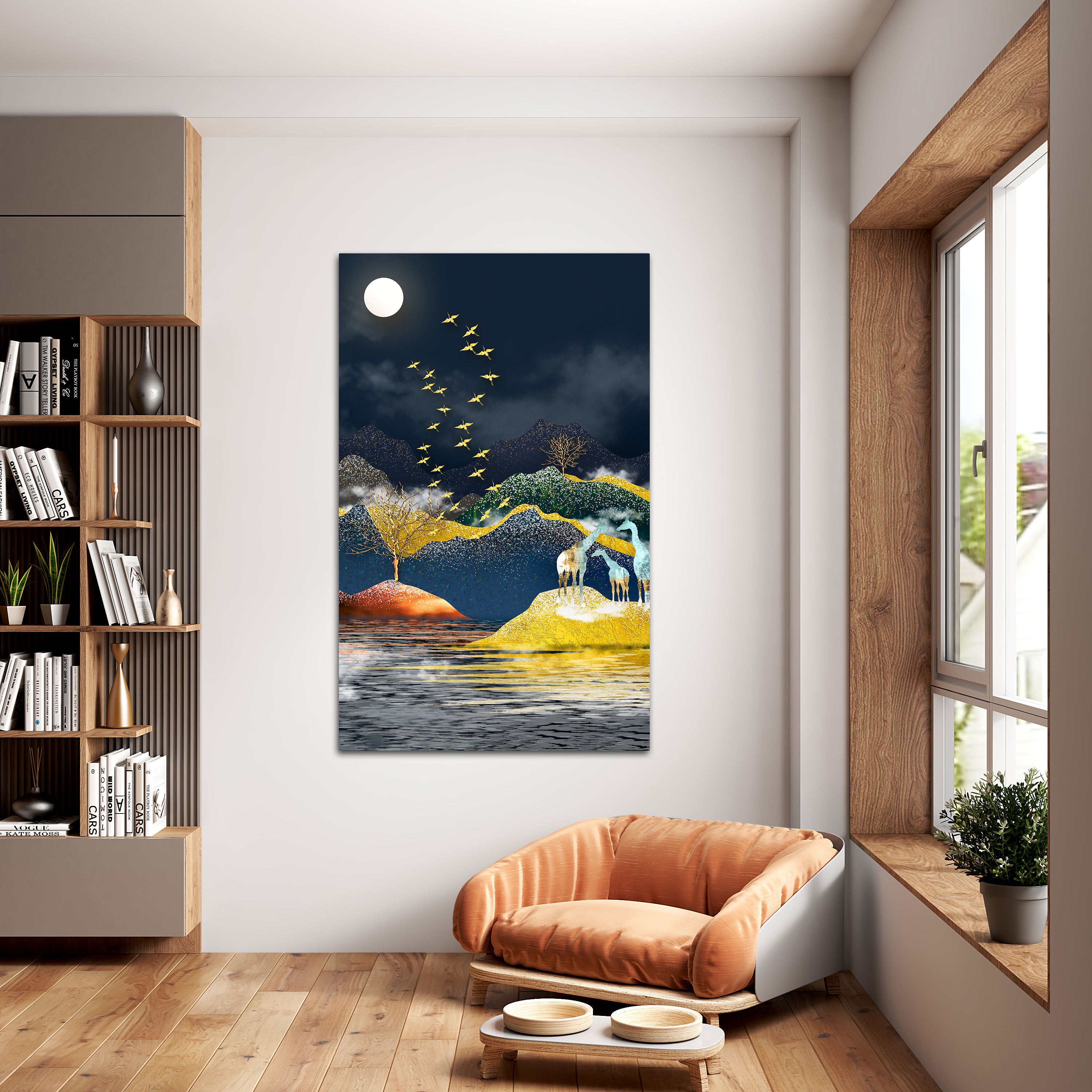 Chinese sceneryAbstract Canvas painting with frame Big Size Wall Art for living room,Bedroom,Drawing room,Hotels