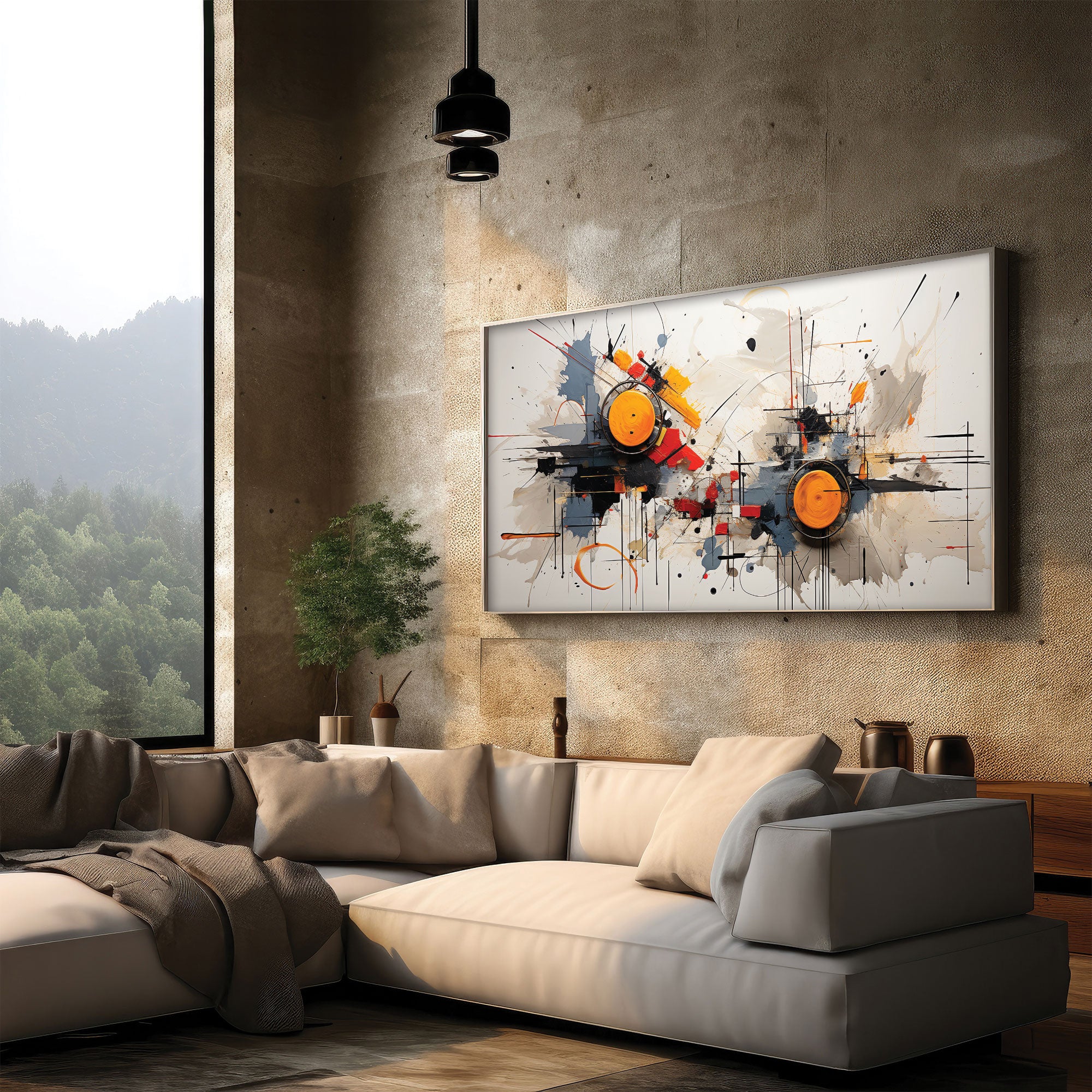 ModernAbstract Canvas painting with frame Big Size Wall Art for living room,Bedroom,Drawing room,Hotels