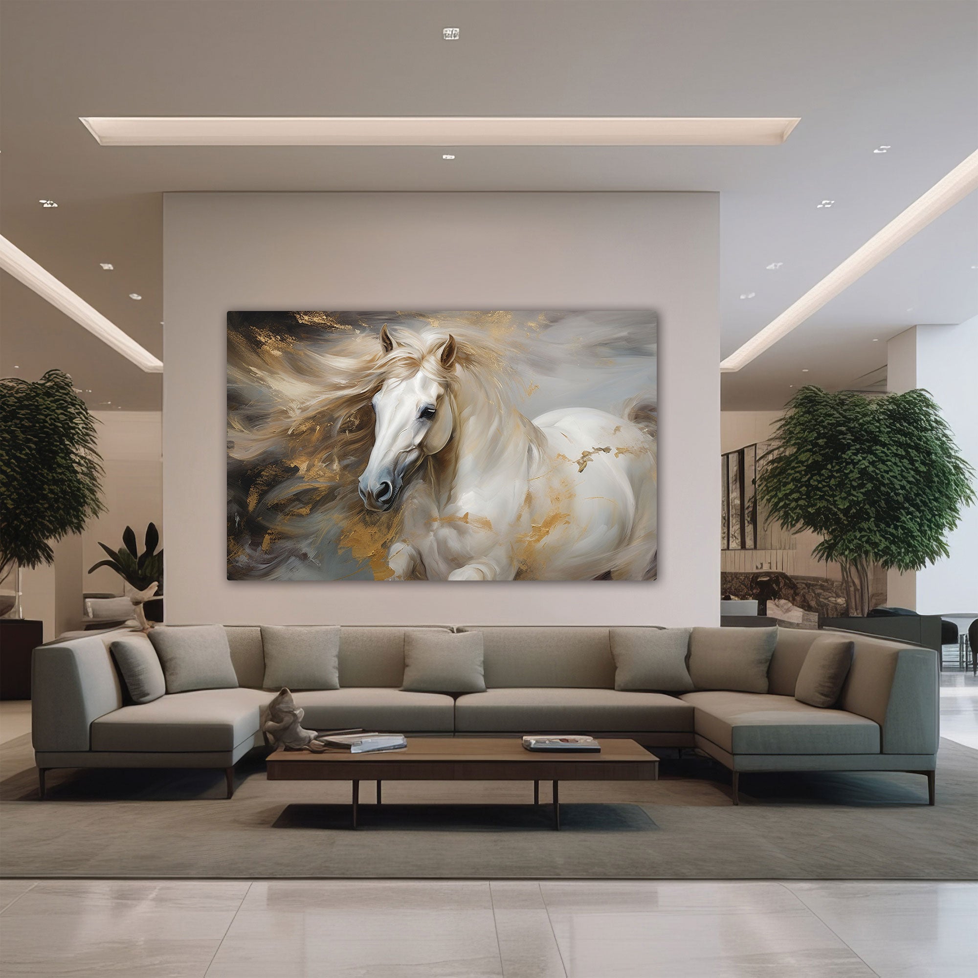 Modern horse Canvas painting with frame Big Size Wall Art for living room,Bedroom,Drawing room,Hotels