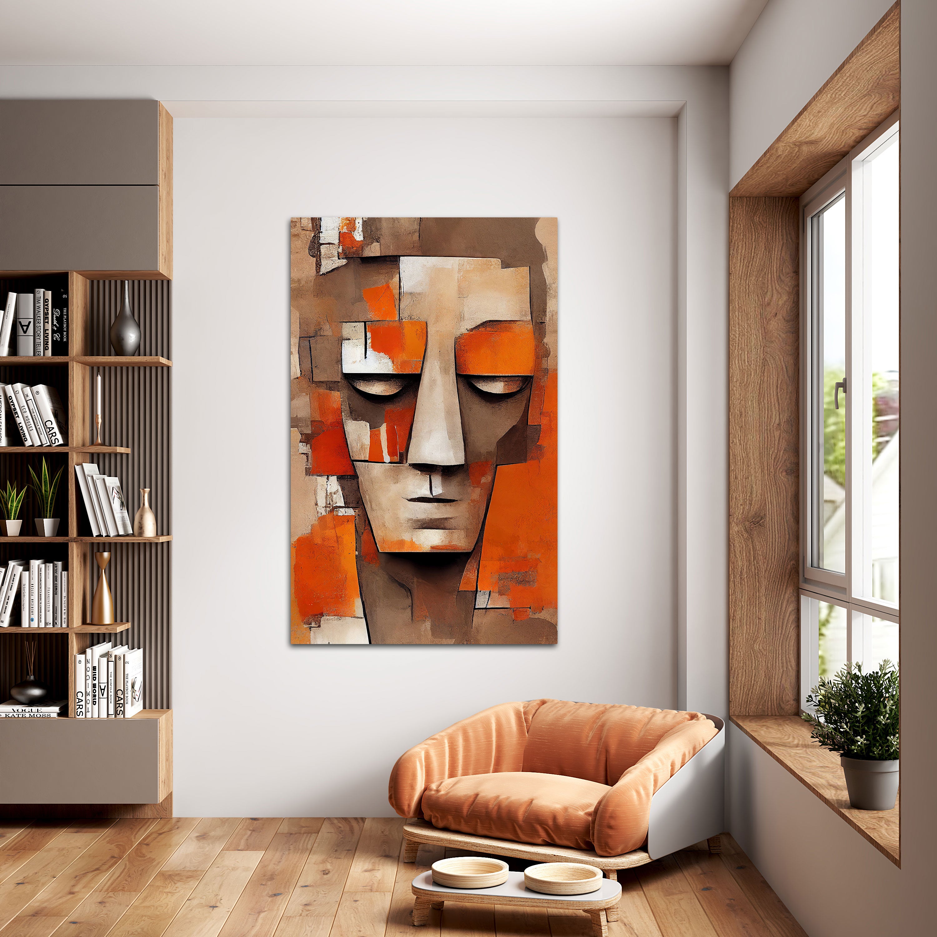 FaceAbstract Canvas painting with frame Big Size Wall Art for living room,Bedroom,Drawing room,Hotels