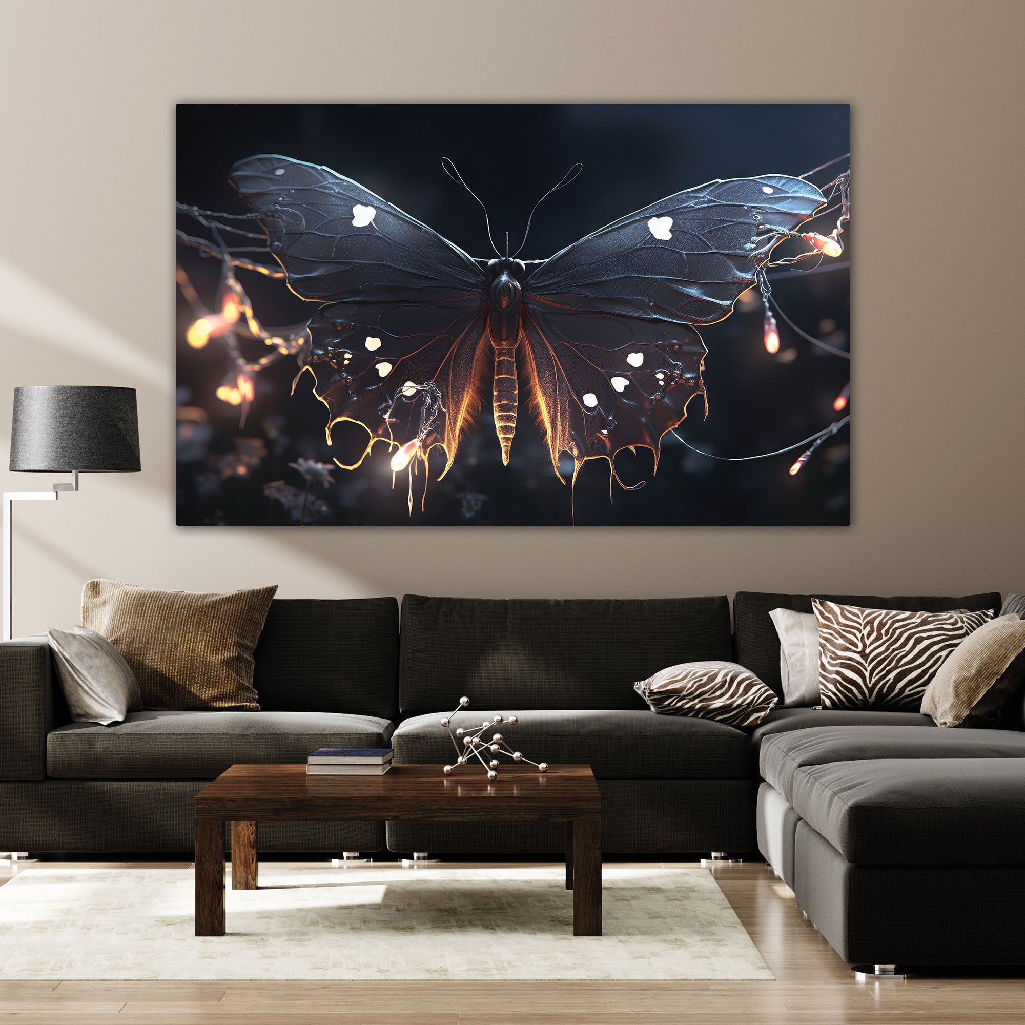 Butterfly Abstract Canvas painting with frame Big Size Wall Art for living room,Bedroom,Drawing room,Hotels