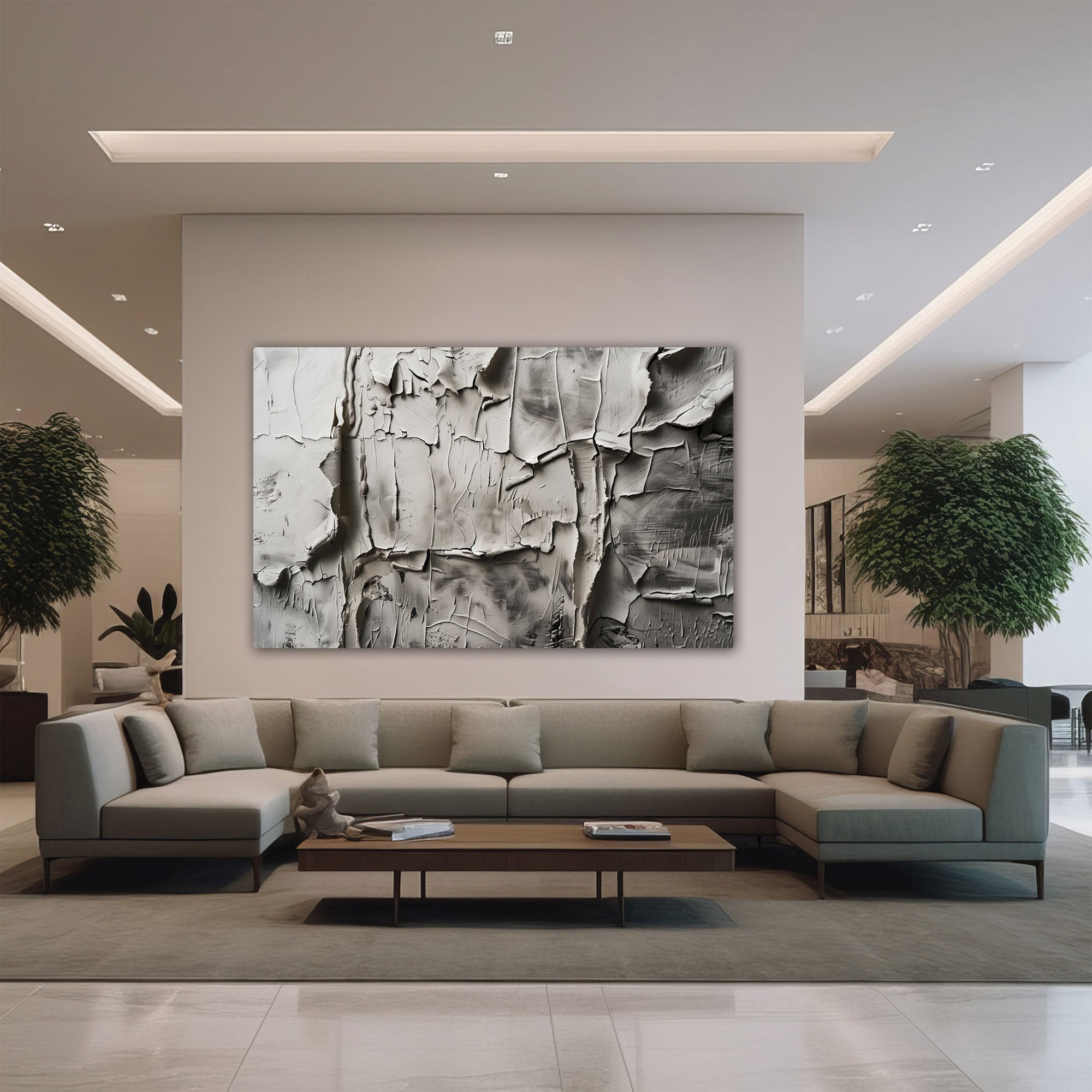 White stucco wallAbstract Canvas painting with frame Big Size Wall Art for living room,Bedroom,Drawing room,Hotels