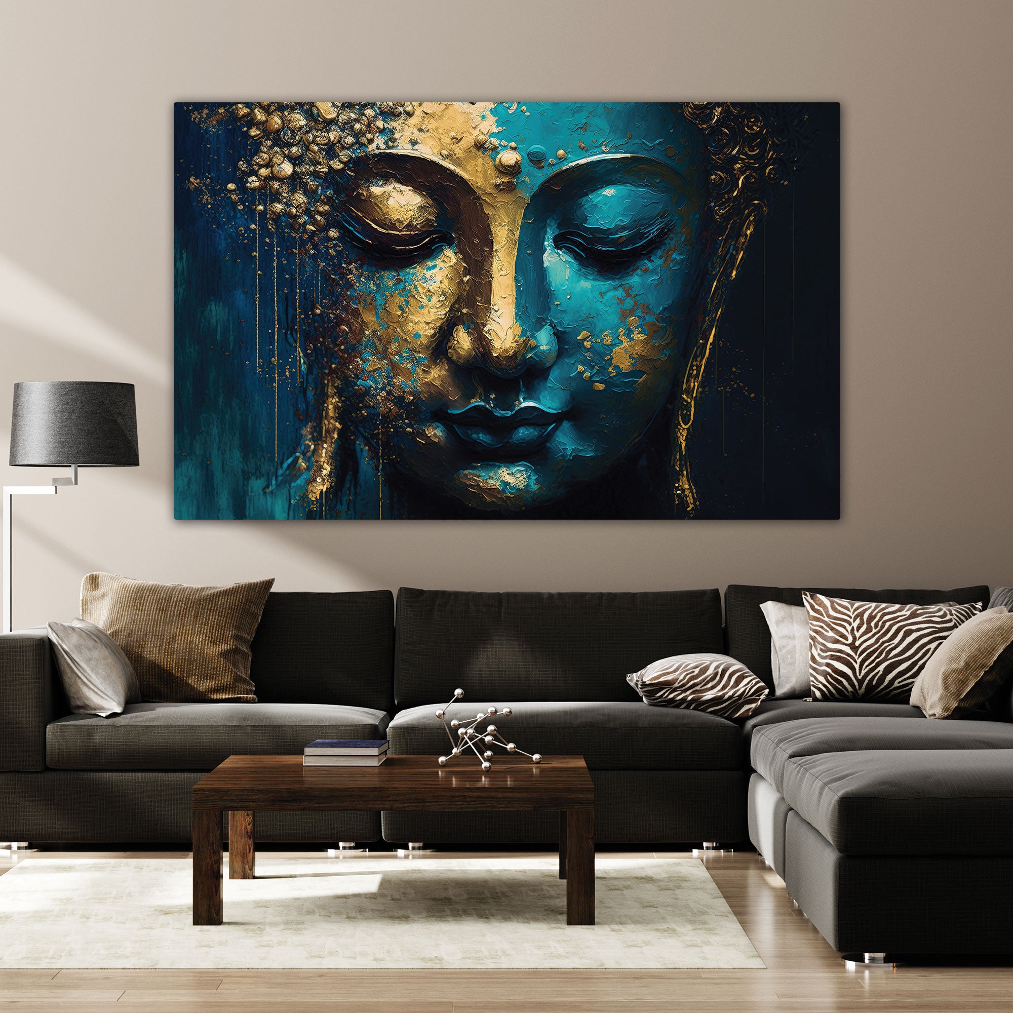 Lord budhism Canvas painting with frame Big Size Wall Art for living room,Bedroom,Drawing room,Hotels