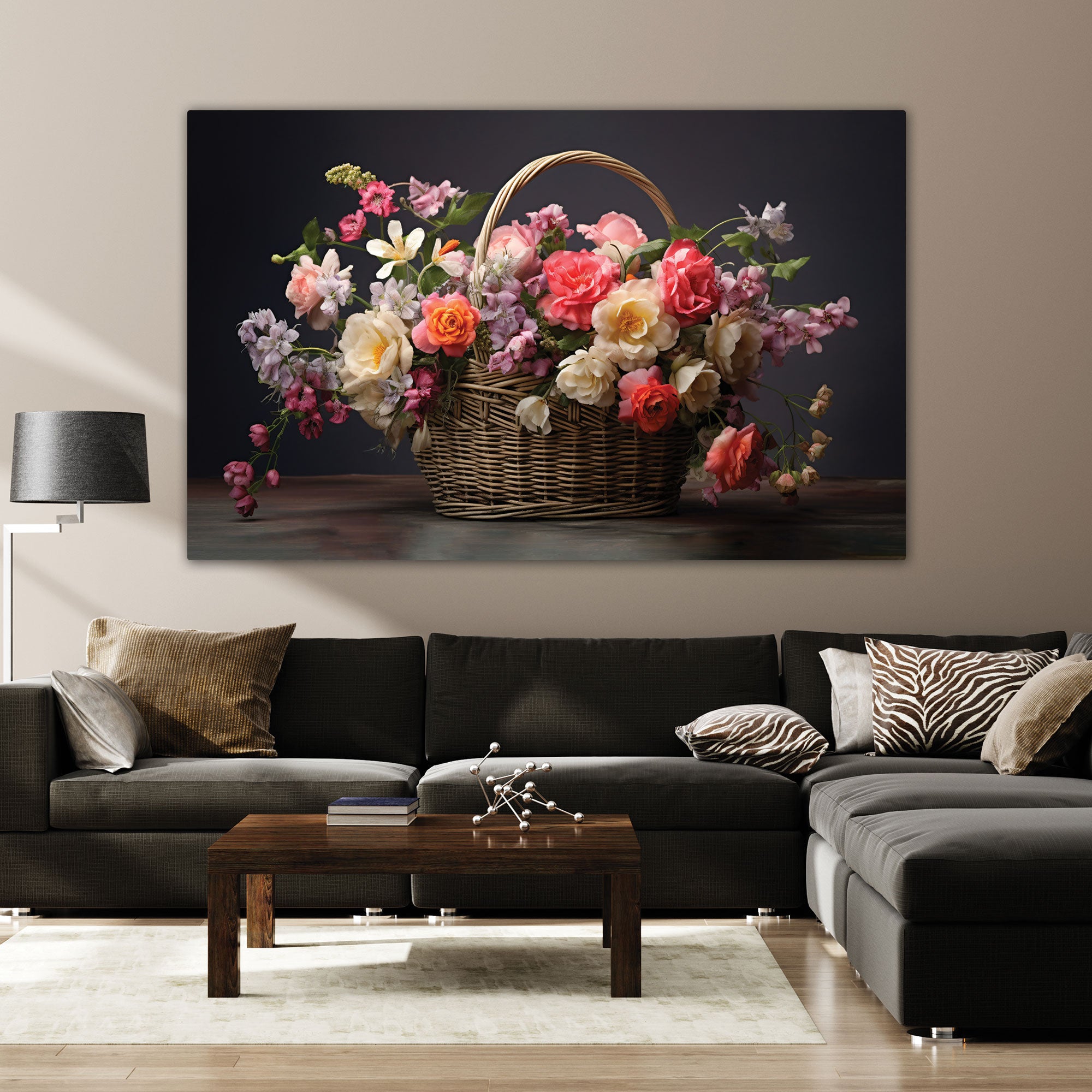 FlowersAbstract Canvas painting with frame Big Size Wall Art for living room,Bedroom,Drawing room,Hotels
