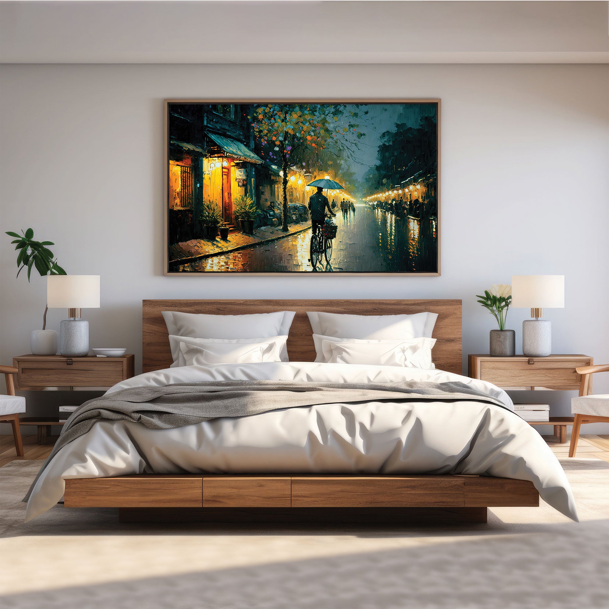 NightAbstract Canvas painting with frame Big Size Wall Art for living room,Bedroom,Drawing room,Hotels