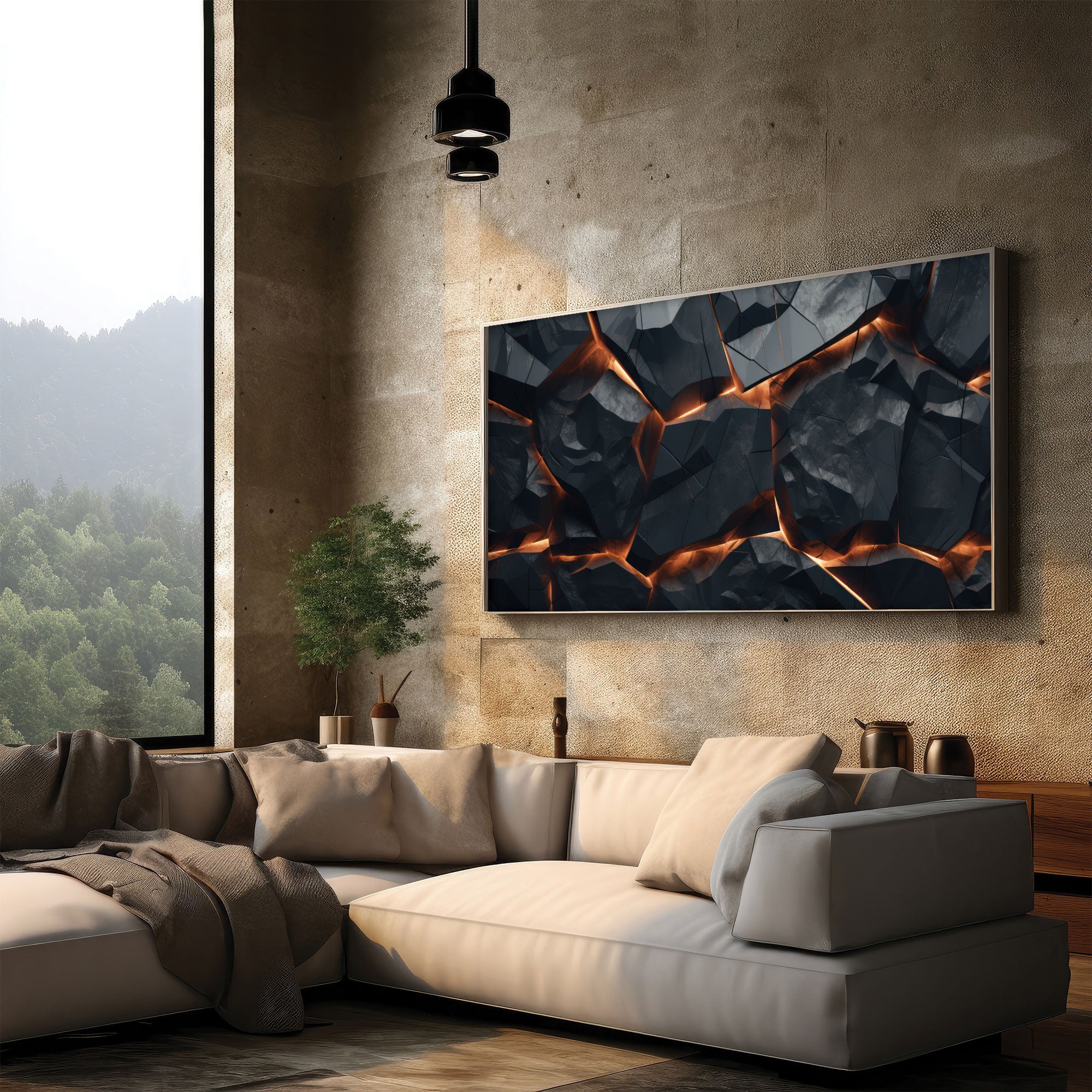 The Castle city Multi cloursAbstract Canvas painting with frame Big Size Wall Art for living room,Bedroom,Drawing room,Hotels
