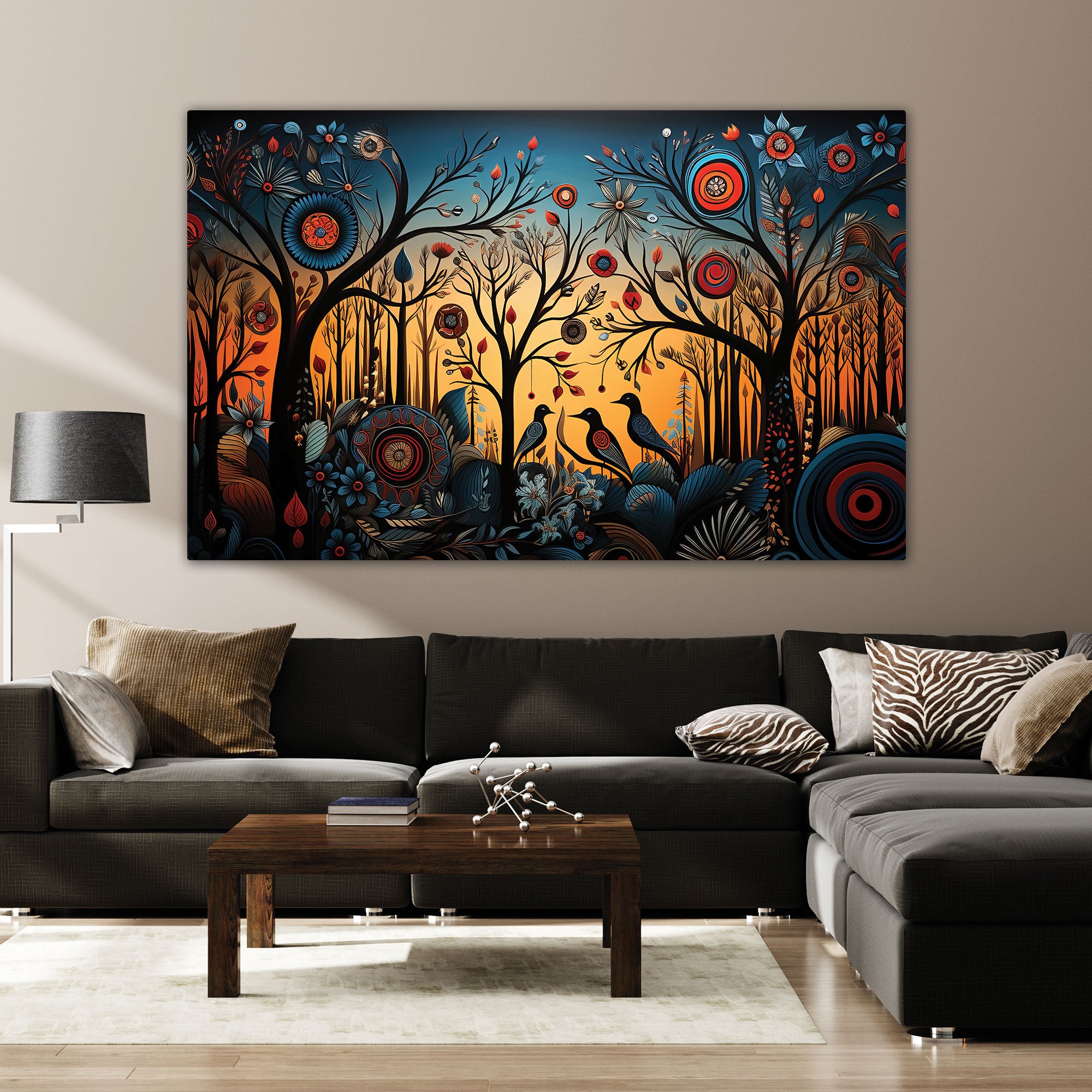 BirdsAbstract Canvas painting with frame Big Size Wall Art for living room,Bedroom,Drawing room,Hotels
