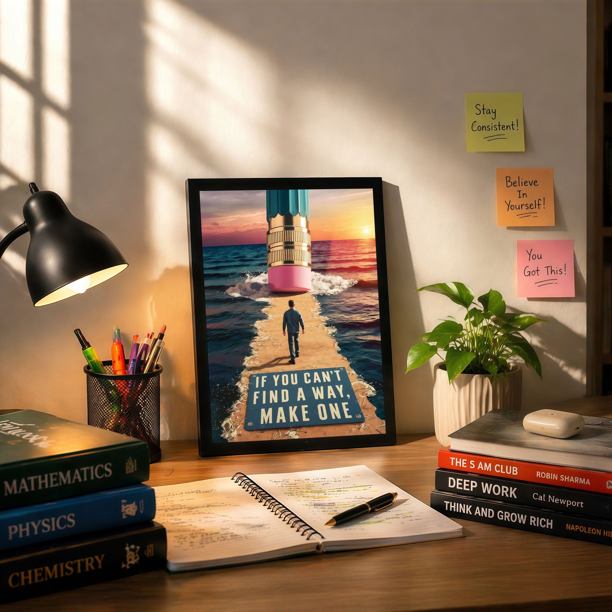 The Castle Decor If You Can’t Find A Way Make One Wall Art Frame | Motivational Quote Wall Decor for Office, Study & Home