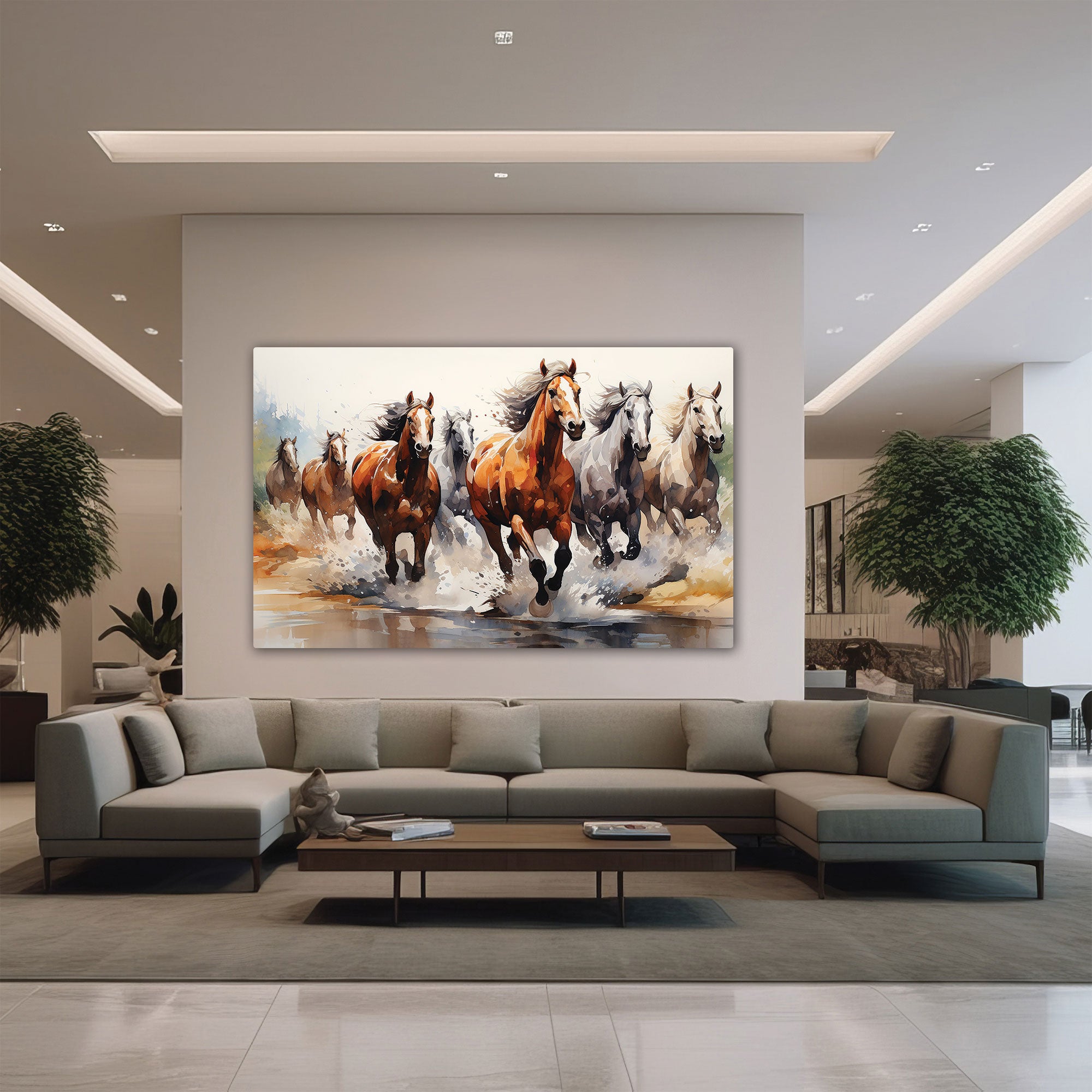 7 hoses running vastu Canvas painting Big Size Wall Art for living room,Bedroom,Drawing room,Hotels