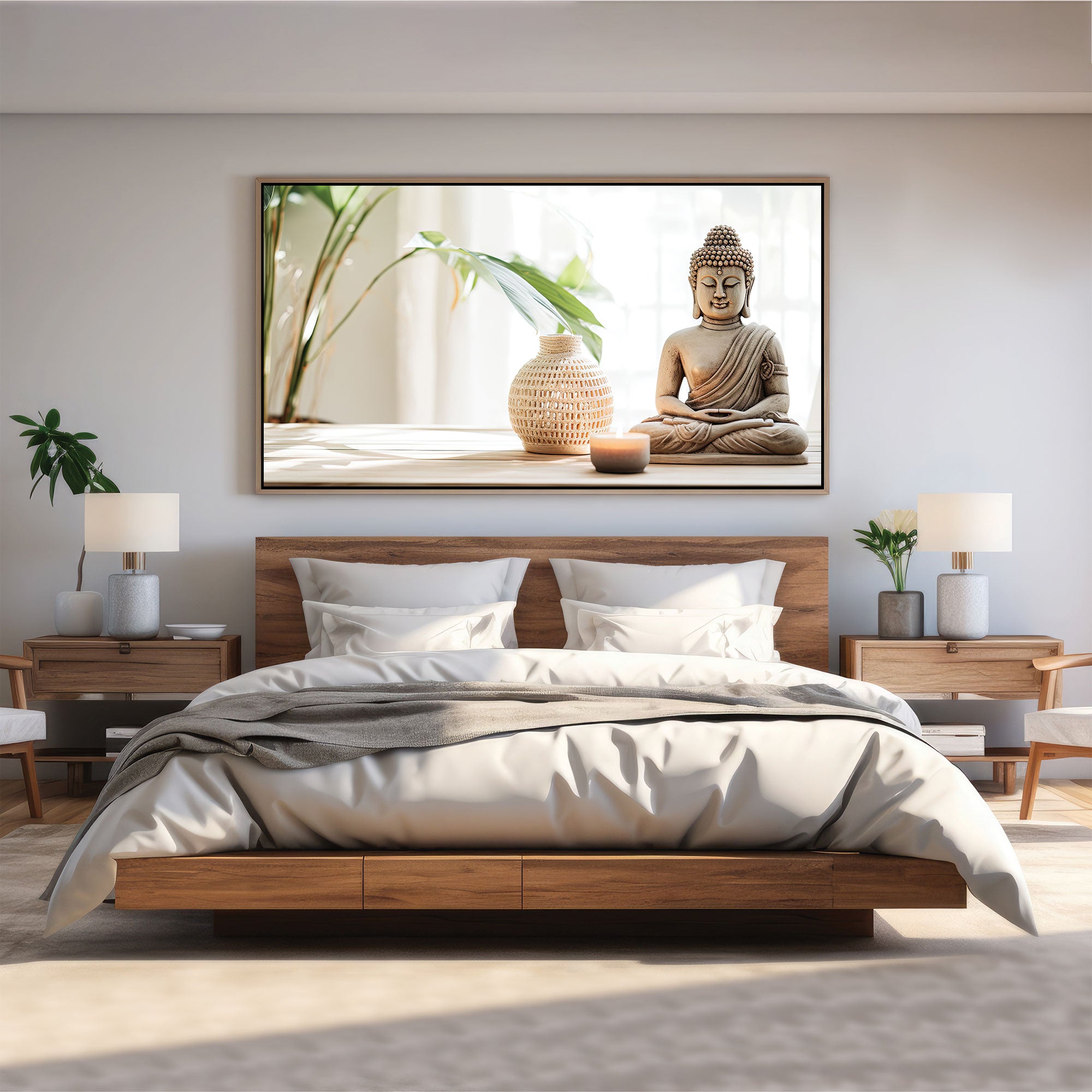 Budhhism meditation Canvas painting with frame Big Size Wall Art for living room,Bedroom,Drawing room,Hotels