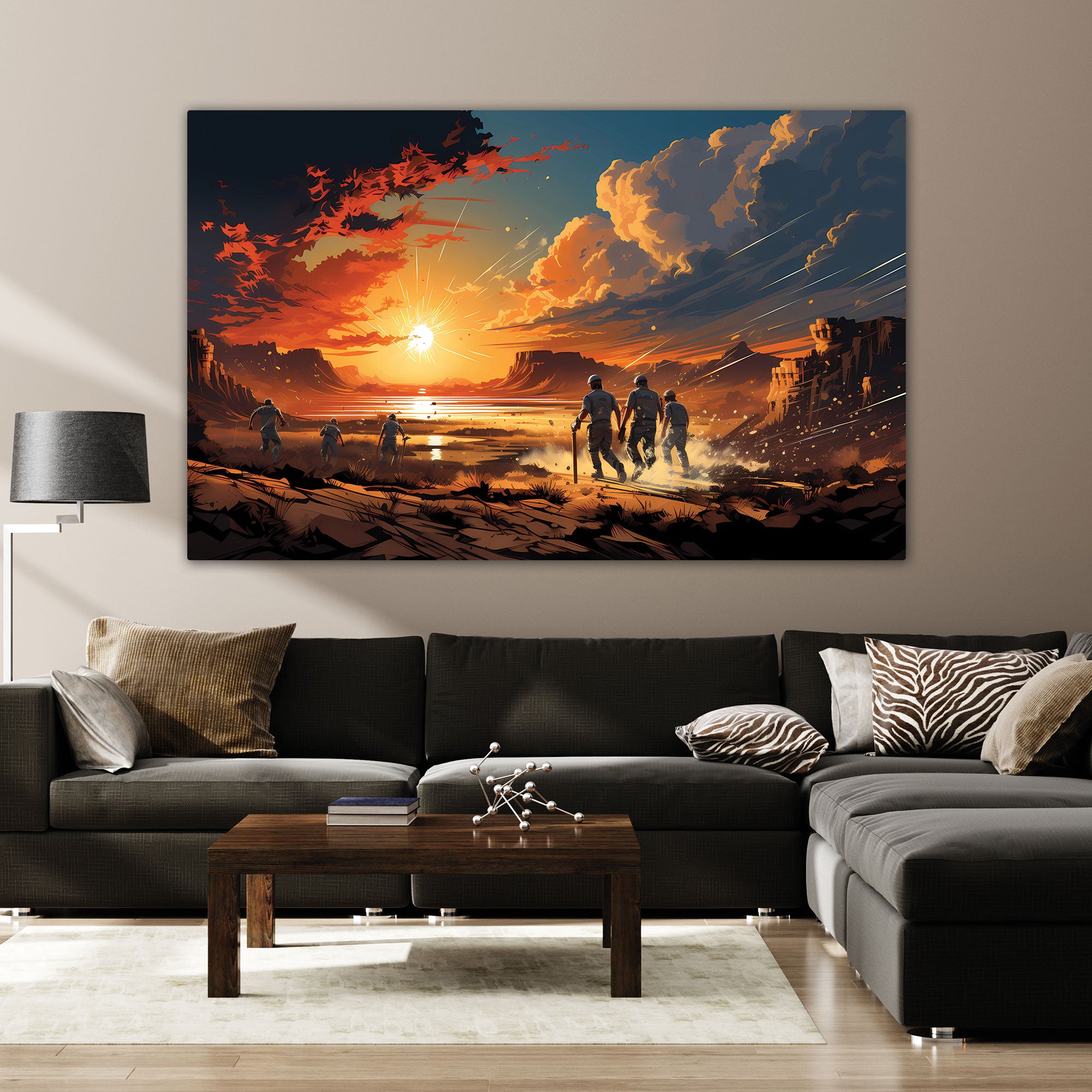 Cricket Canvas painting with frame Big Size Wall Art for living room,Bedroom,Drawing room,Hotels