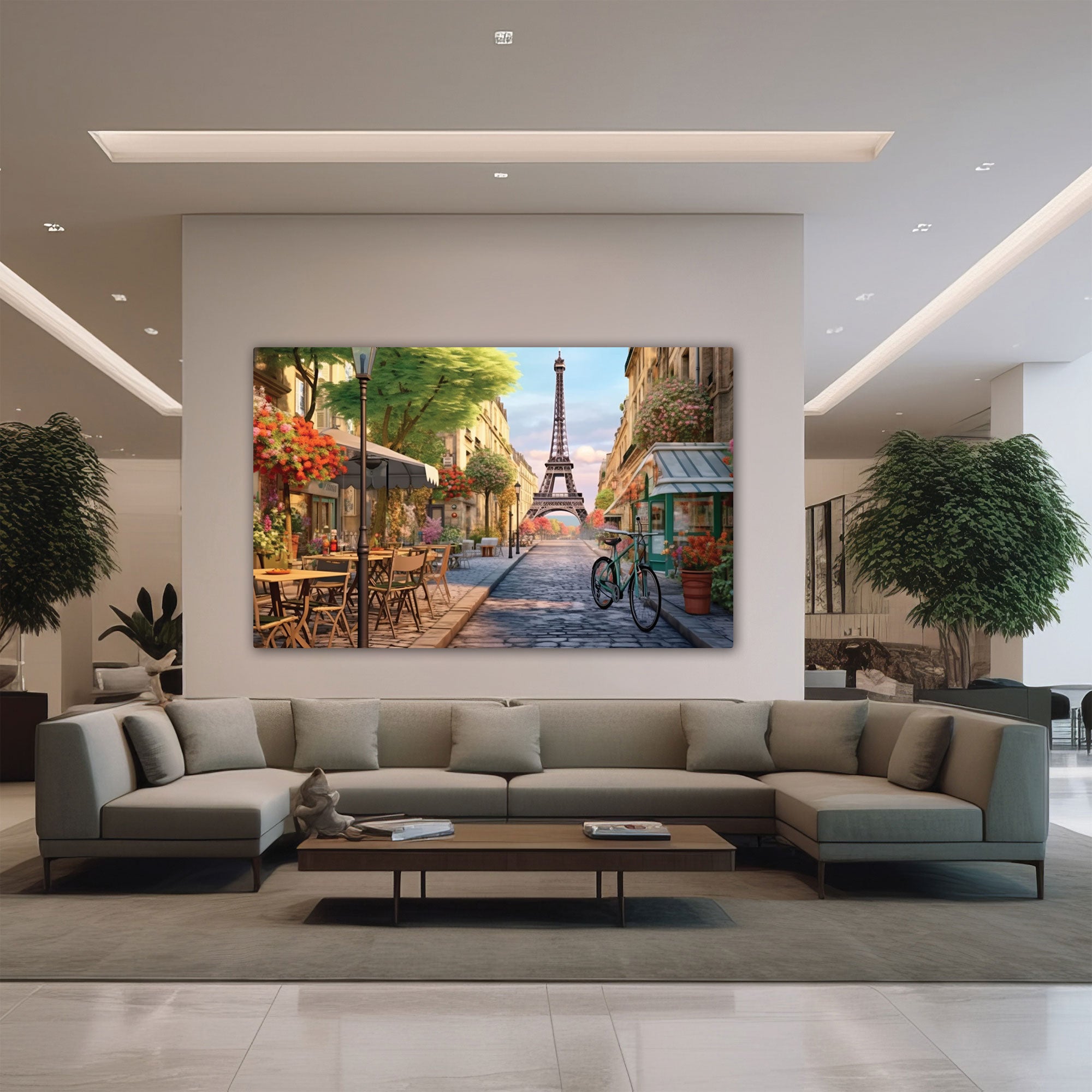 Cafe paris Canvas painting with frame Big Size Wall Art for living room,Bedroom,Drawing room,Hotels