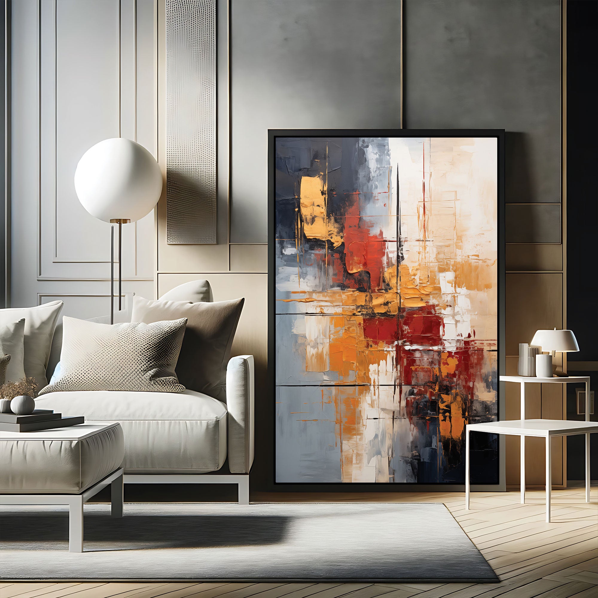 Multi colourAbstract Canvas painting with frame Big Size Wall Art for living room,Bedroom,Drawing room,Hotels
