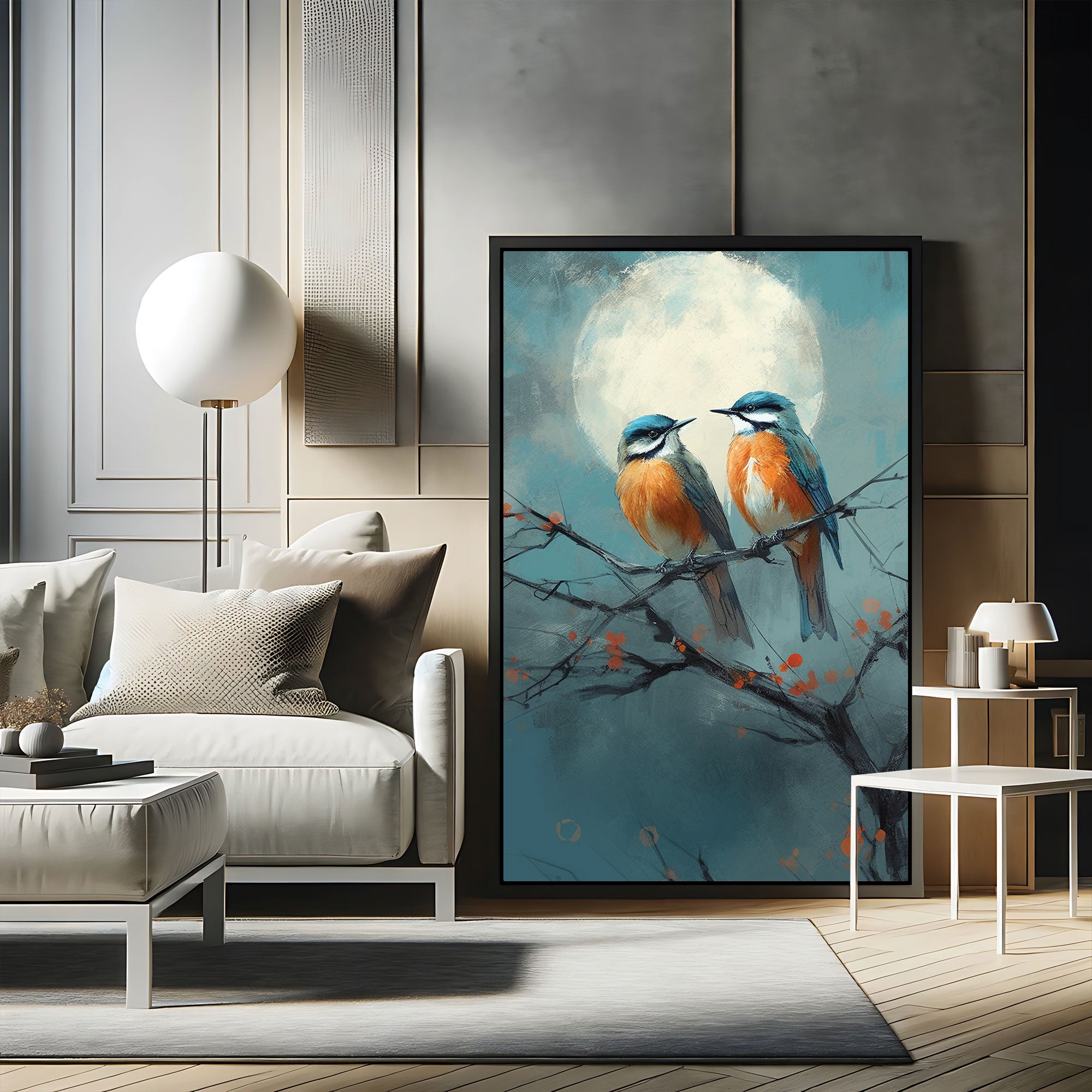 birdsAbstract Canvas painting with frame Big Size Wall Art for living room,Bedroom,Drawing room,Hotels