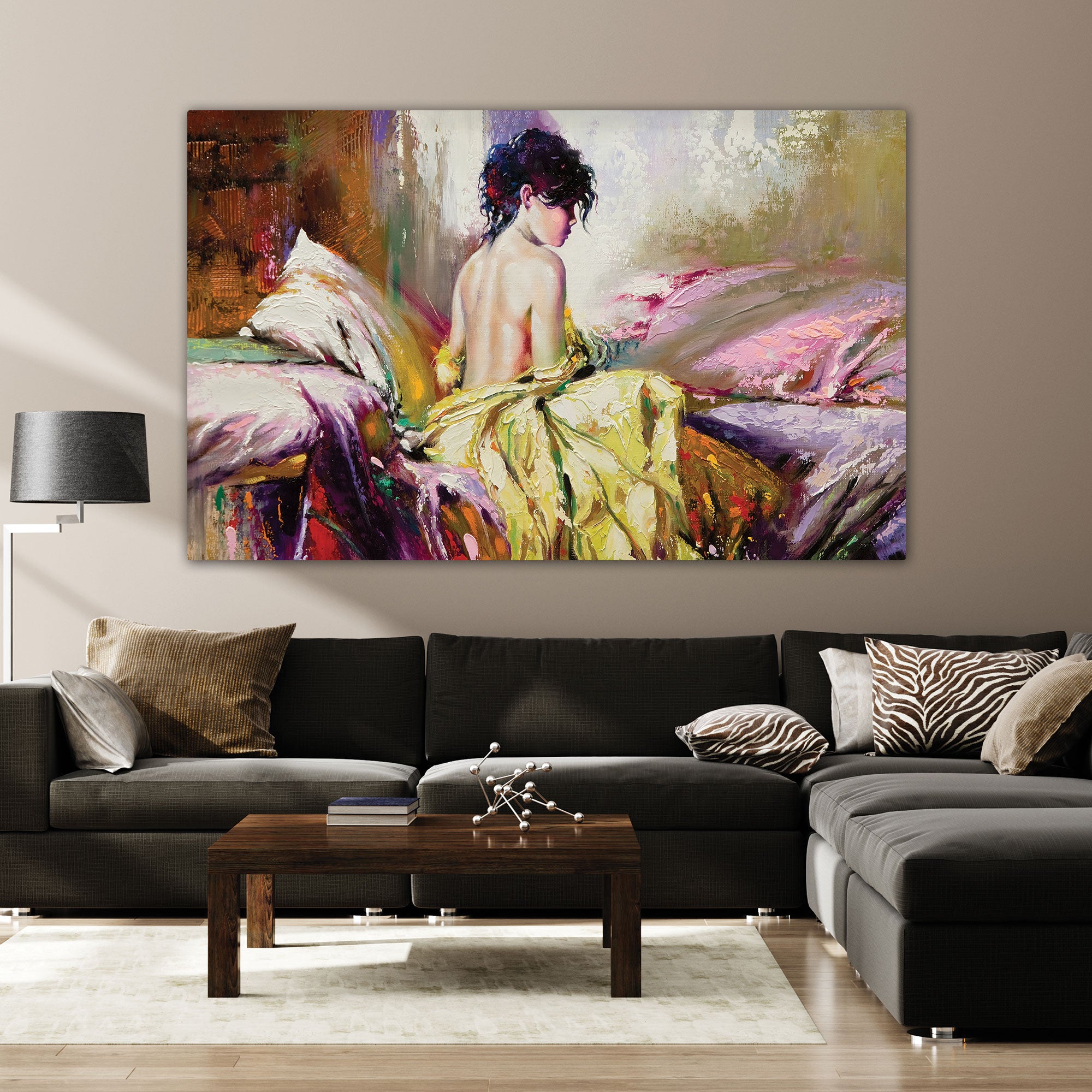 Women Canvas painting with frame Big Size Wall Art for living room,Bedroom,Drawing room,Hotels