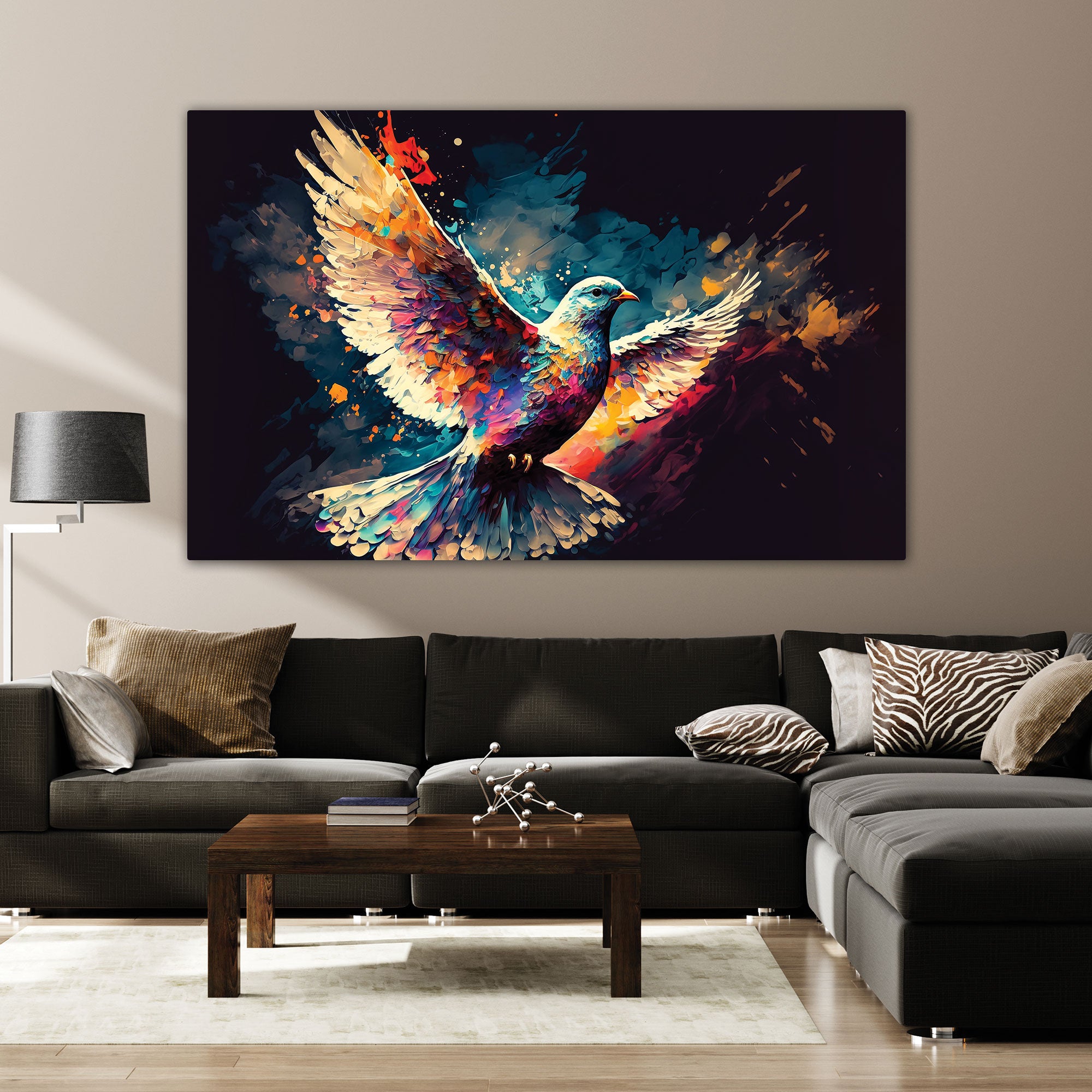 PigeonAbstract Canvas painting with frame Big Size Wall Art for living room,Bedroom,Drawing room,Hotels