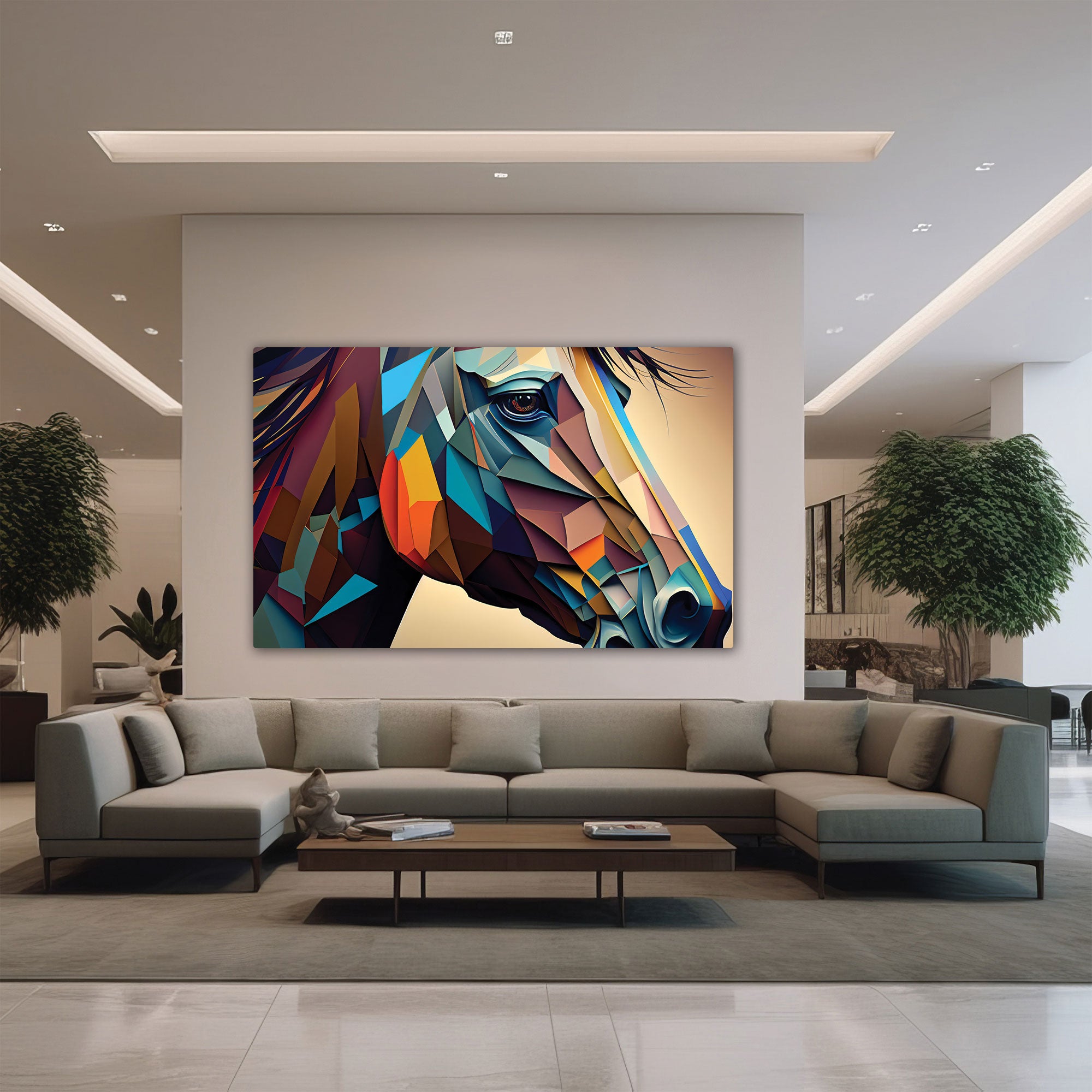 Abstract horse Canvas painting with frame Big Size Wall Art for living room,Bedroom,Drawing room,Hotels