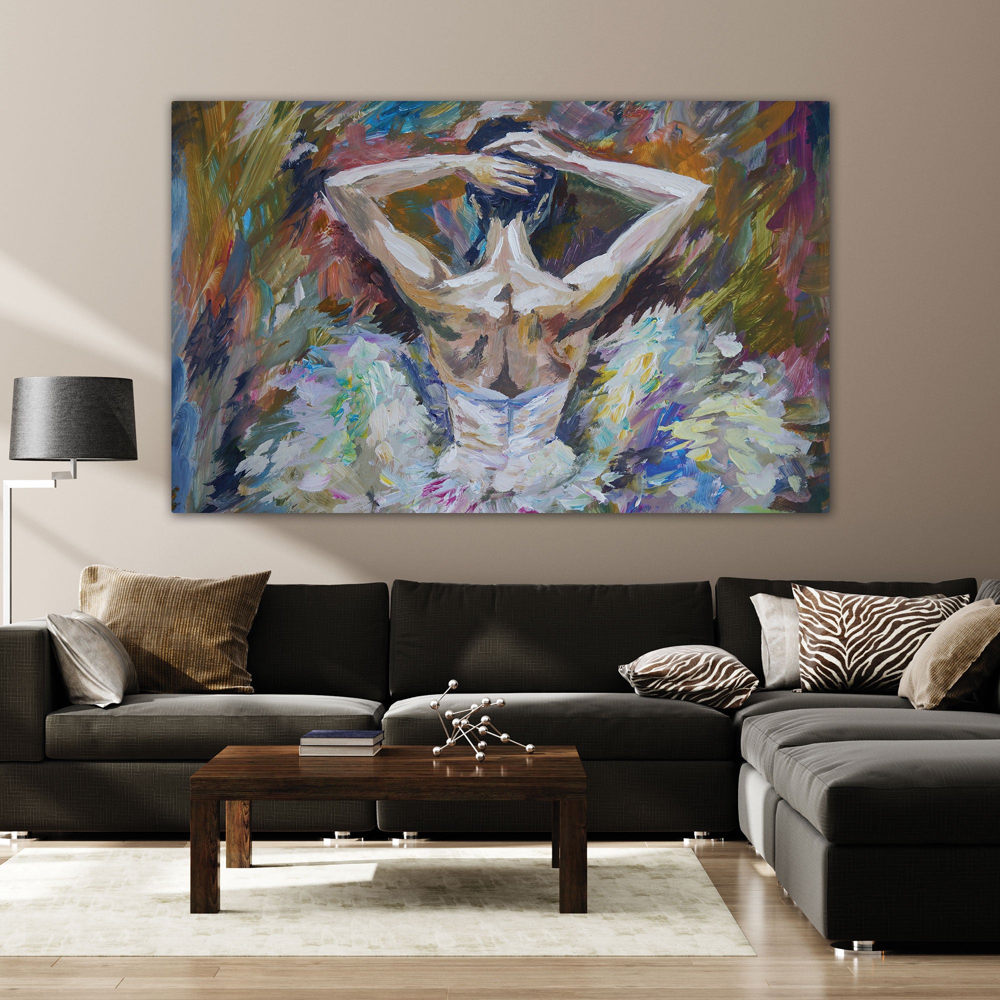 BallerinaAbstract Canvas painting with frame Big Size Wall Art for living room,Bedroom,Drawing room,Hotels