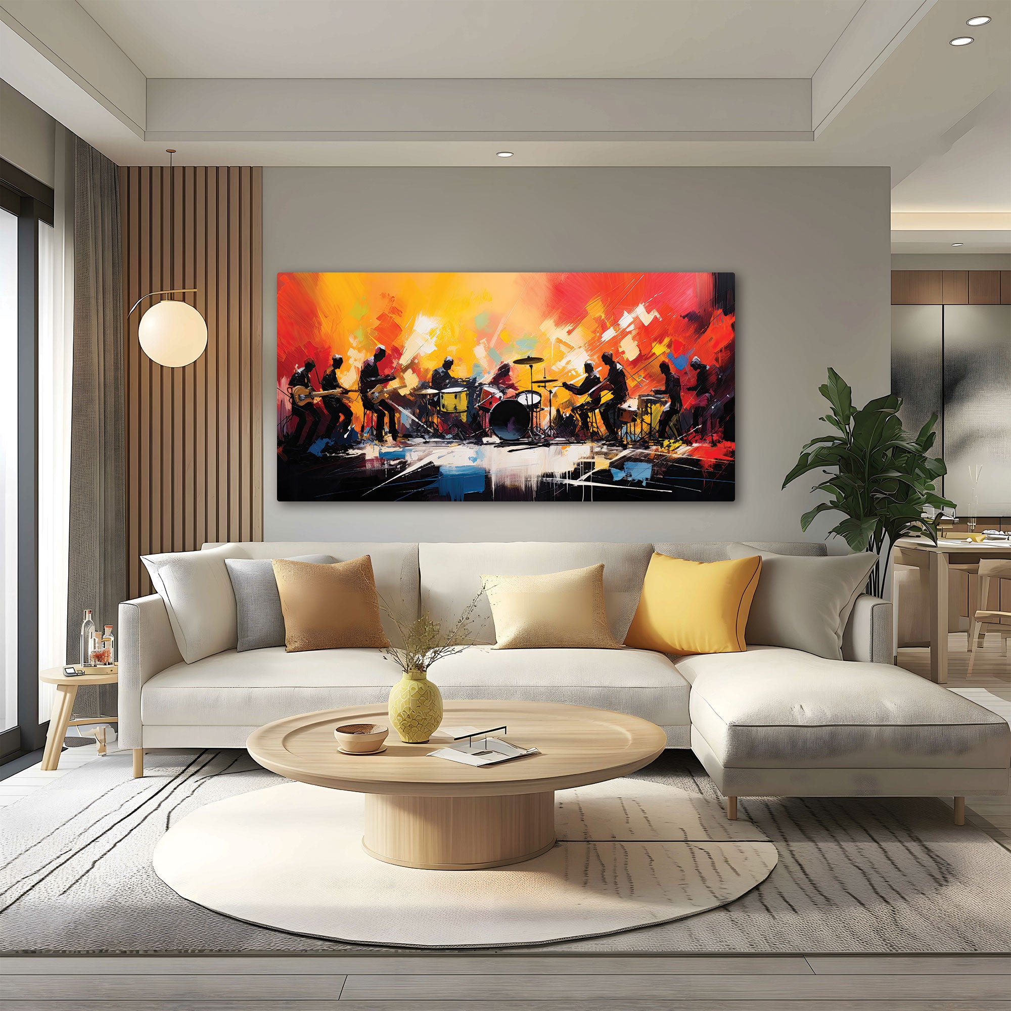 Music playAbstract Canvas painting with frame Big Size Wall Art for living room,Bedroom,Drawing room,Hotels