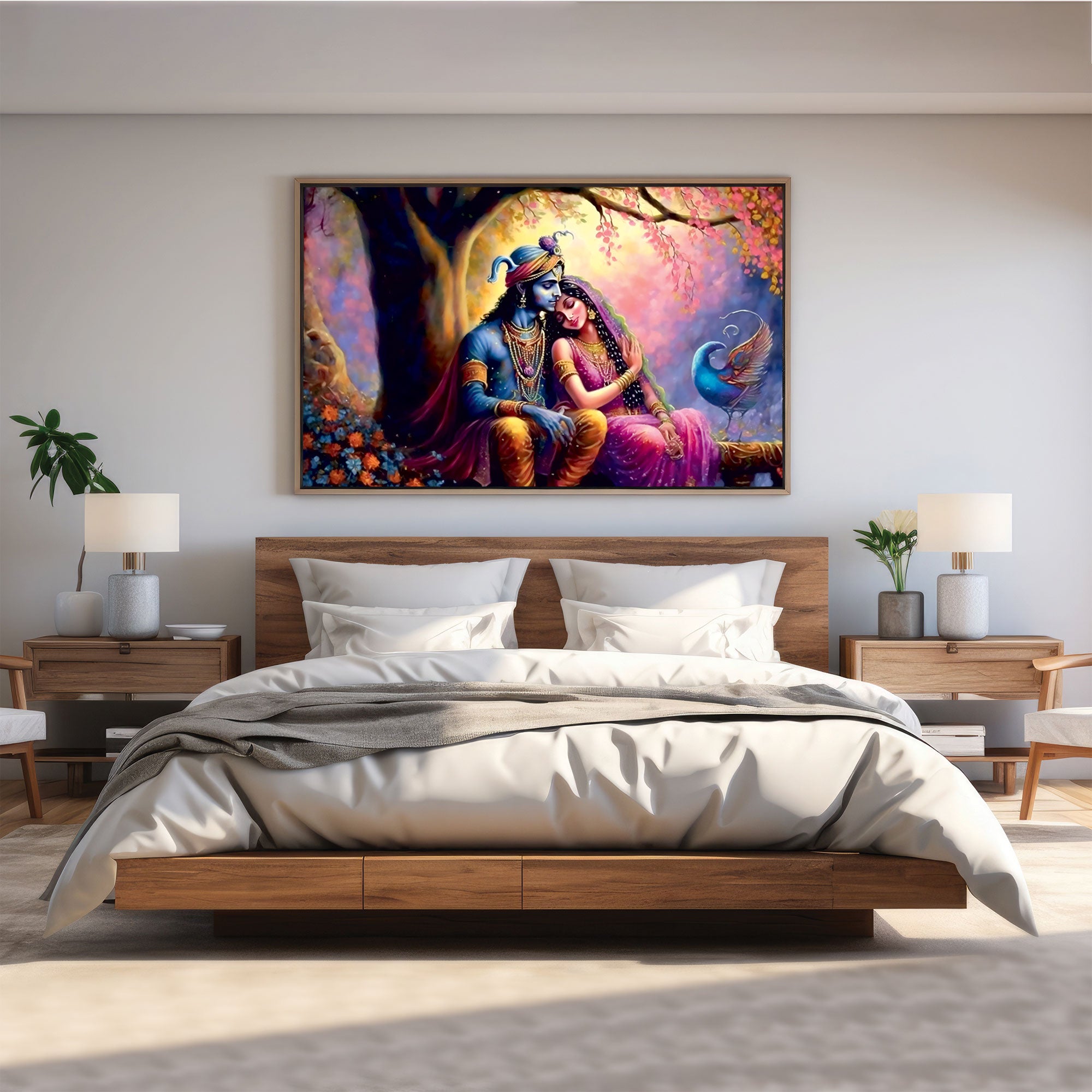 Radha krishna Canvas painting Big Size Wall Art for living room,Bedroom,Drawing room,Hotels