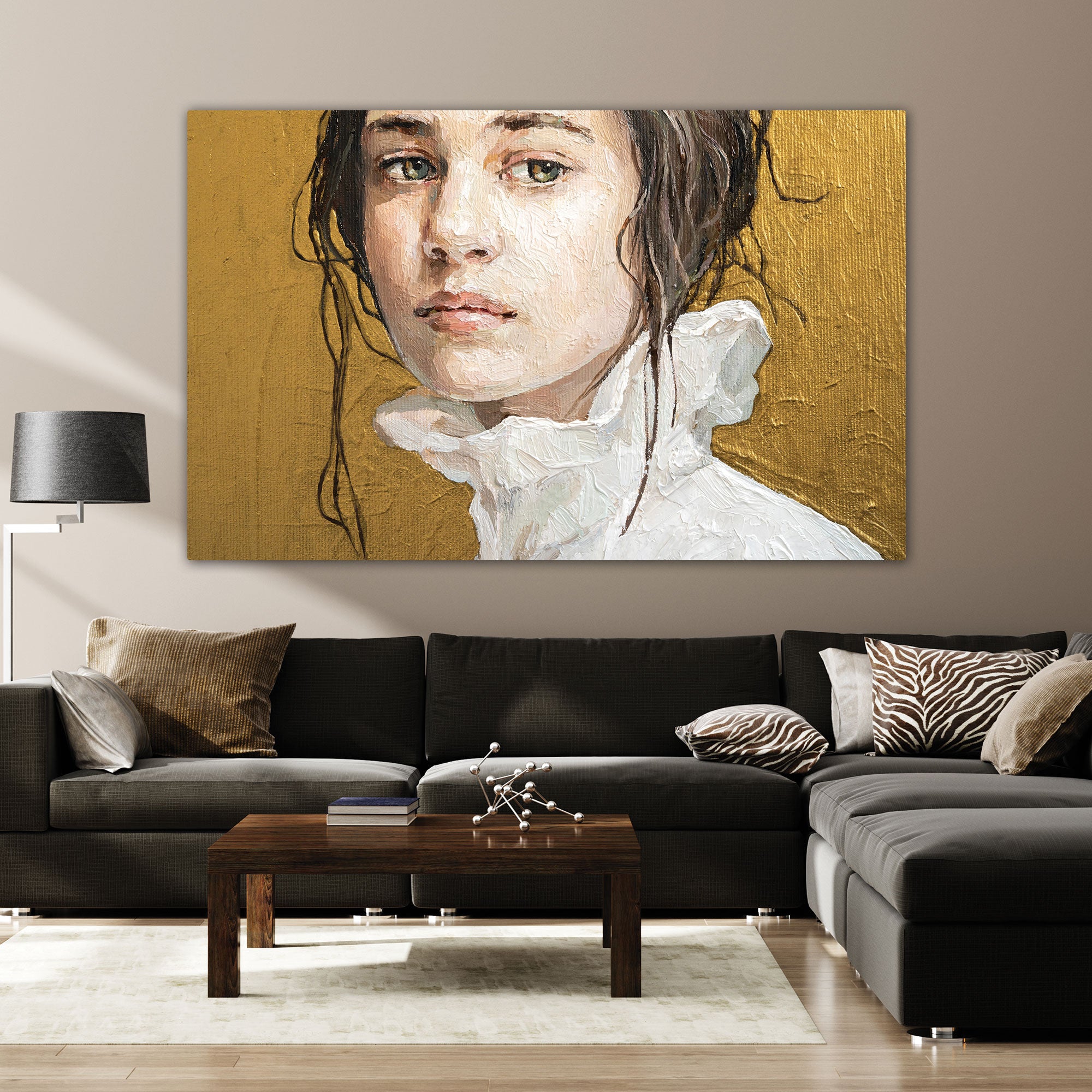WomenAbstract Canvas painting with frame Big Size Wall Art for living room,Bedroom,Drawing room,Hotels
