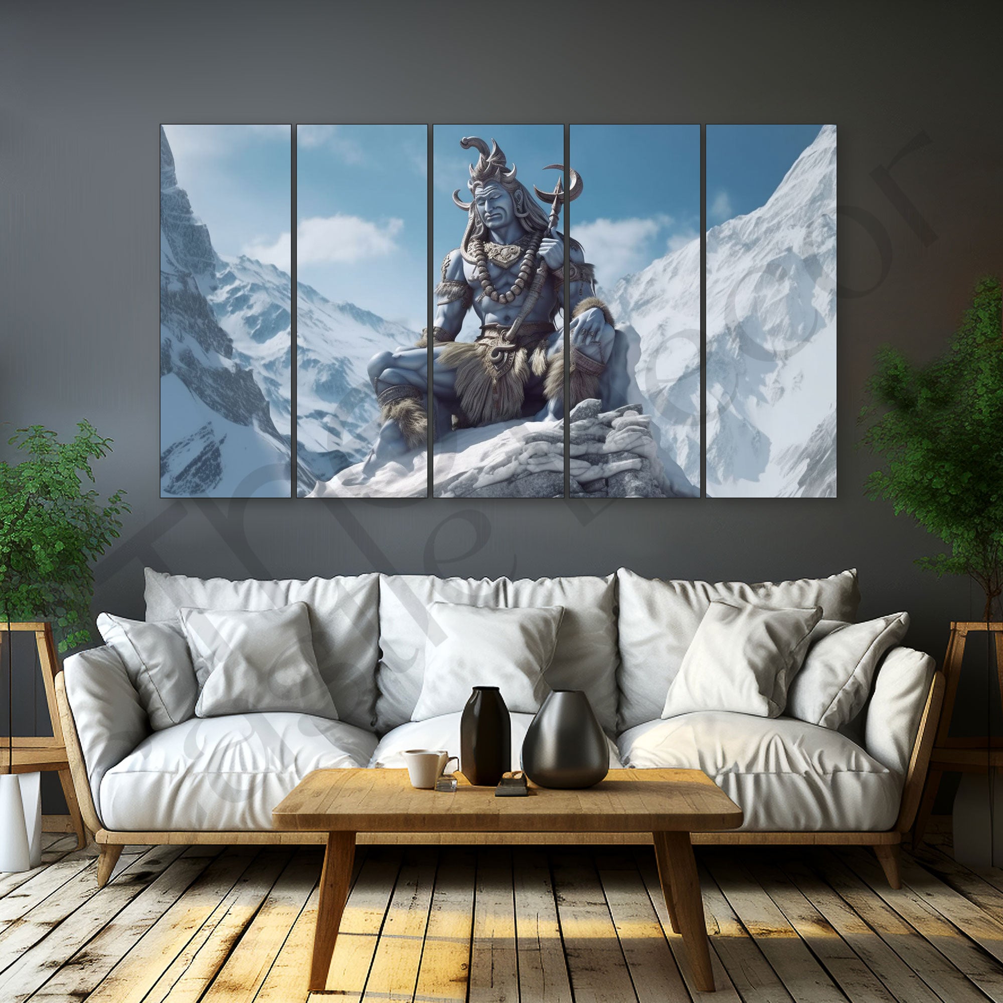 Lord Shiva Painting with frame Big Size Wall Art for living room,Bedroom,Drawing room,Hotels