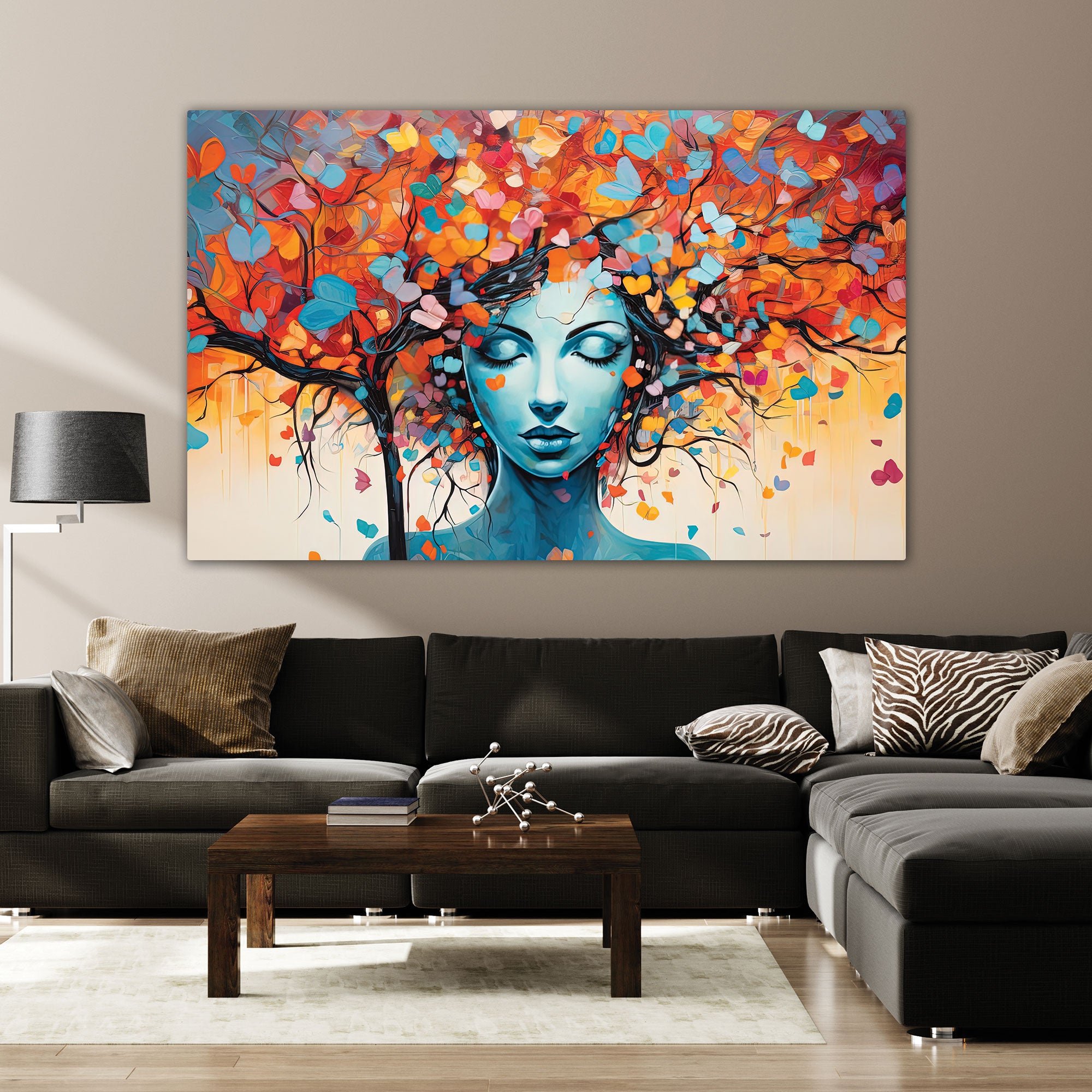 Abstract Women Canvas painting with frame Big Size Wall Art for living room,Bedroom,Drawing room,Hotels
