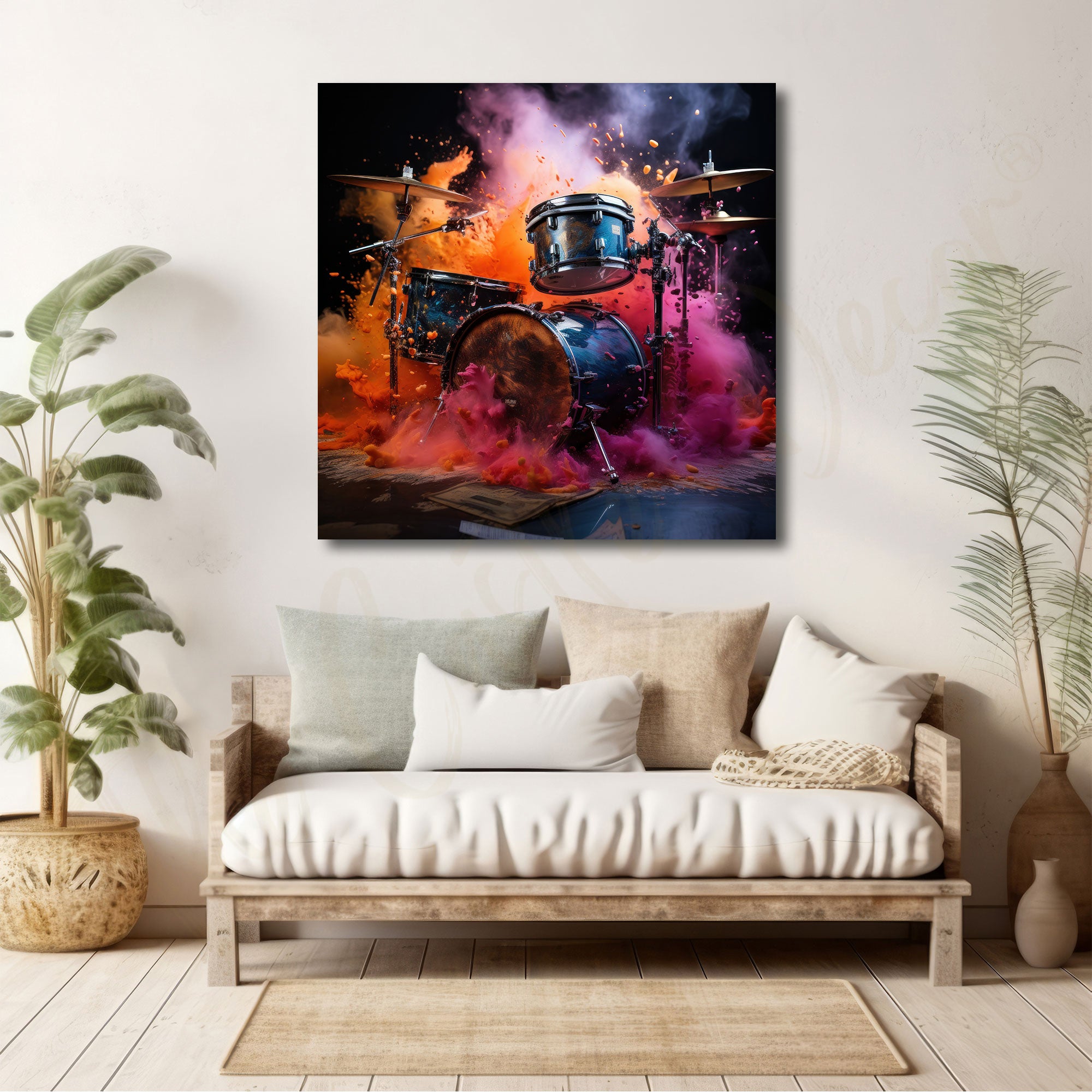 Music drum painting with frame Big Size Wall Art for living room,Bedroom,Drawing room,Hotels