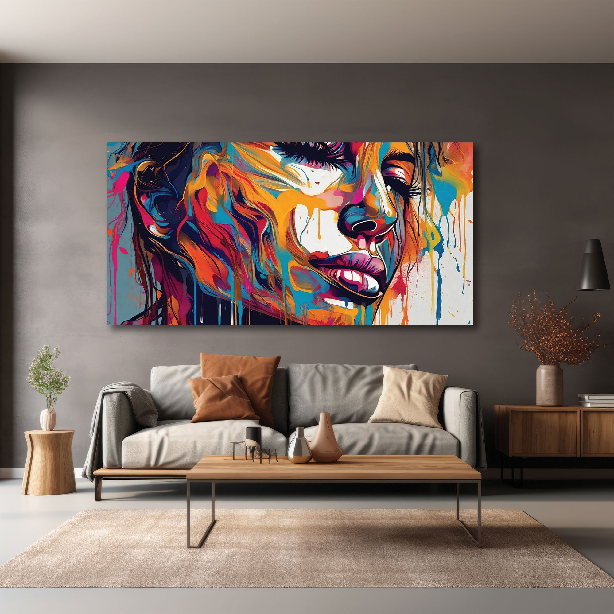WomenAbstract Canvas painting with frame Big Size Wall Art for living room,Bedroom,Drawing room,Hotels