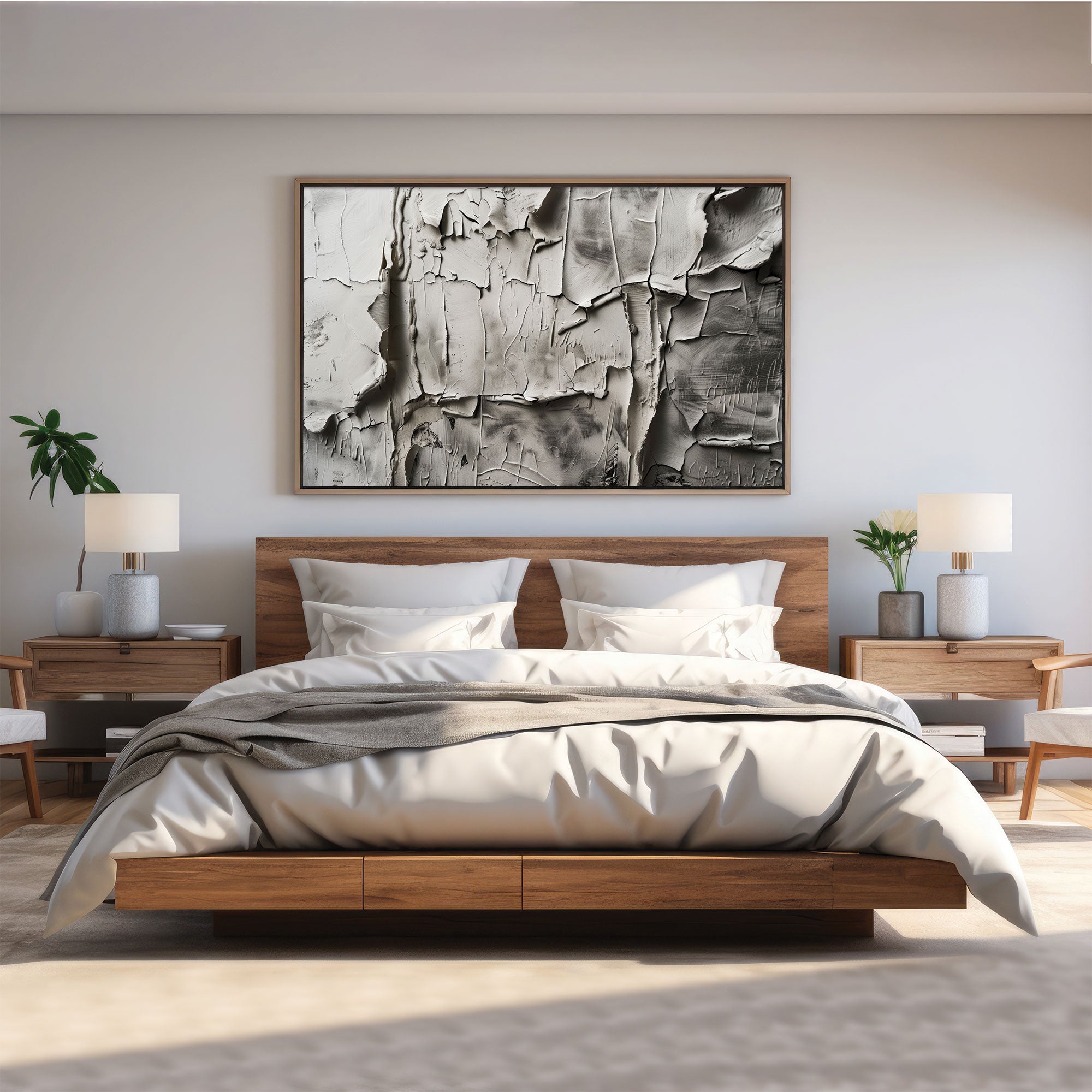 White stucco wallAbstract Canvas painting with frame Big Size Wall Art for living room,Bedroom,Drawing room,Hotels