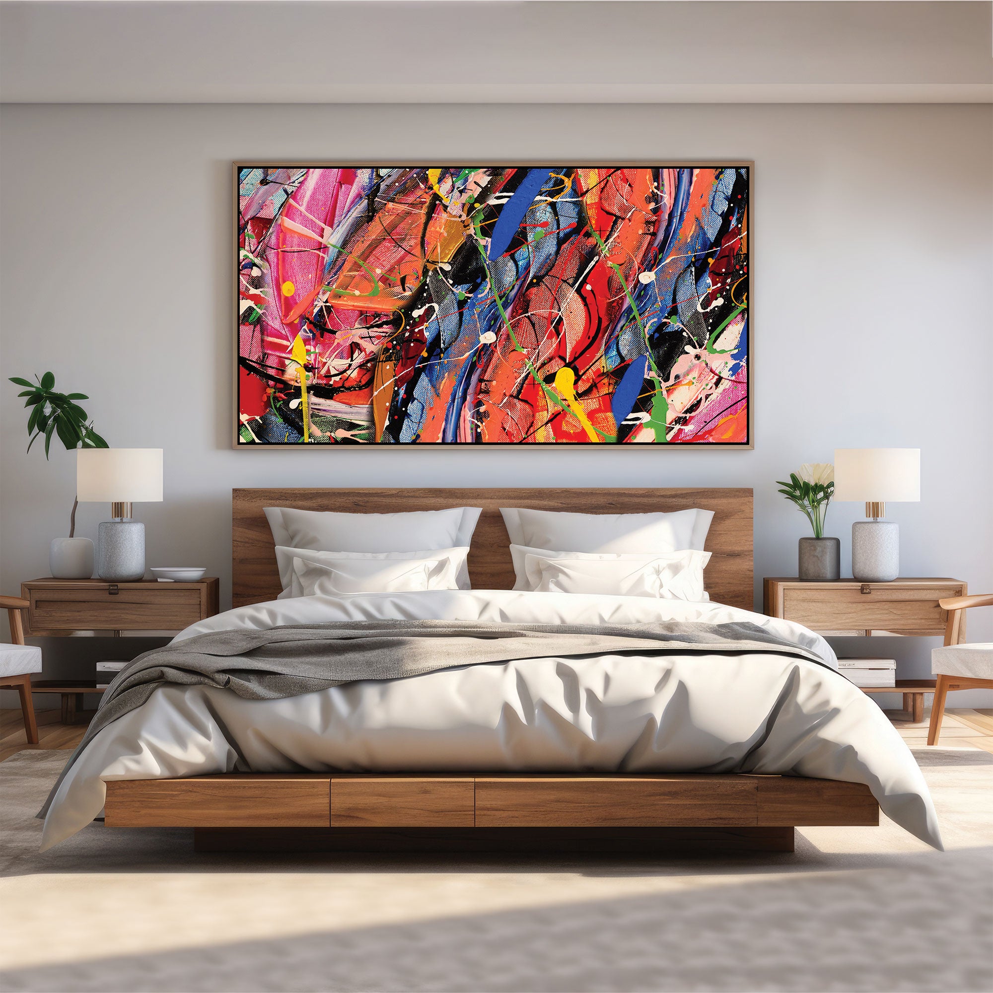 ColourfulAbstract art Canvas painting with frame Big Size Wall Art for living room,Bedroom,Drawing room,Hotels