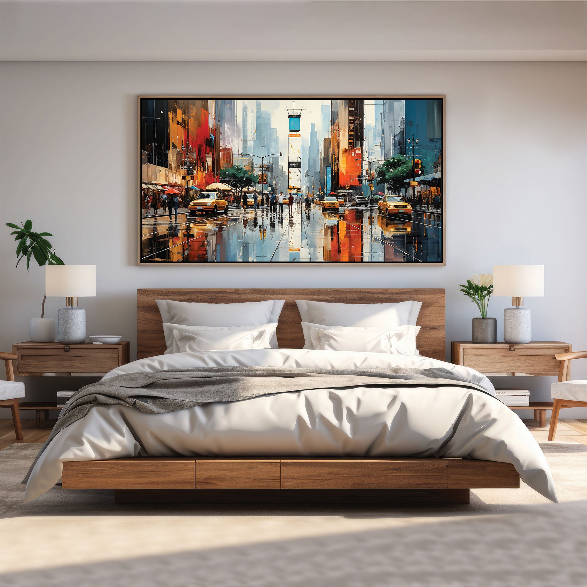 CityAbstract Canvas painting with frame Big Size Wall Art for living room,Bedroom,Drawing room,Hotels