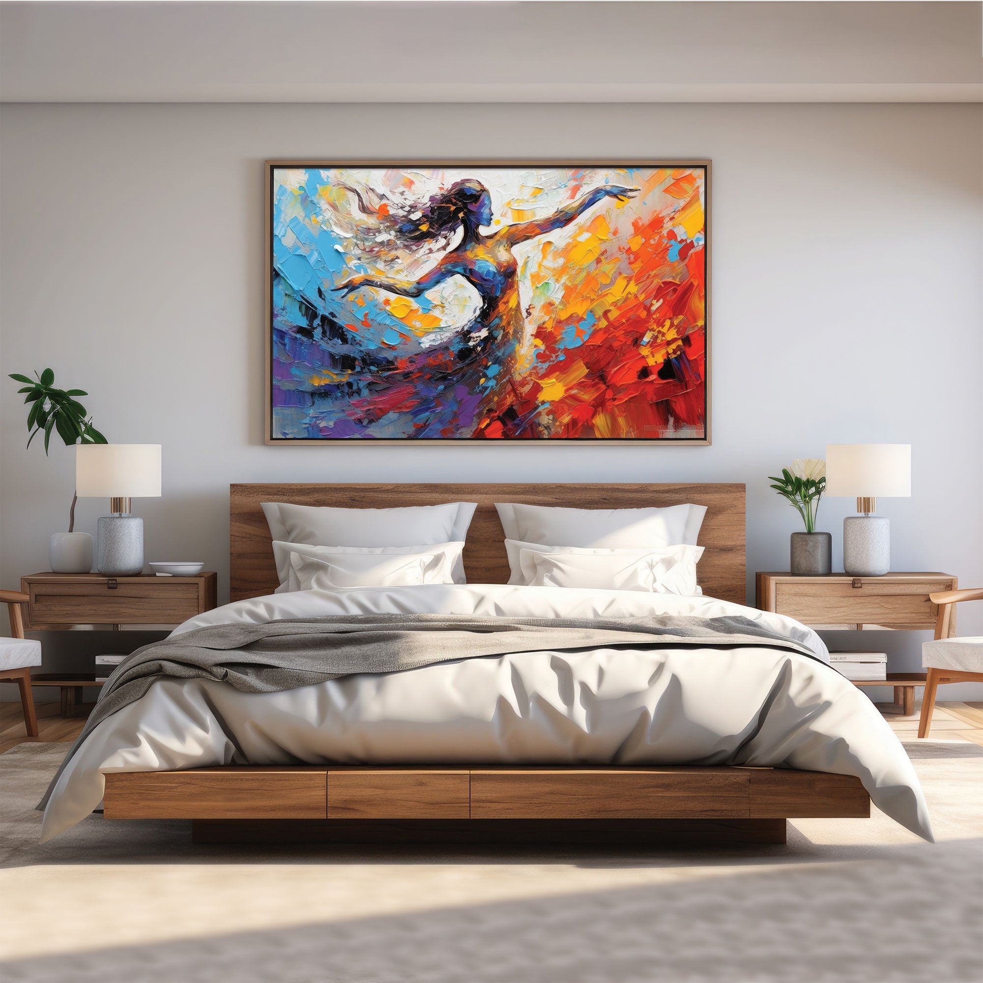 Women danceAbstract Canvas painting with frame Big Size Wall Art for living room,Bedroom,Drawing room,Hotels