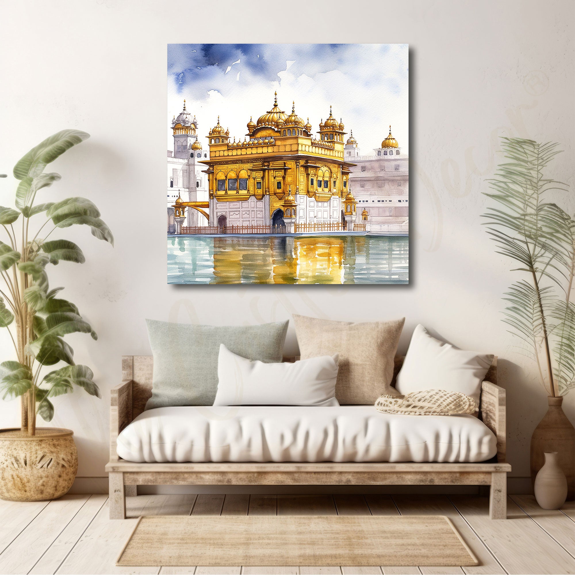 Sri harmandir saihb/Golden temple painting with frame Big Size Wall Art for living room,Bedroom,Drawing room,Hotels