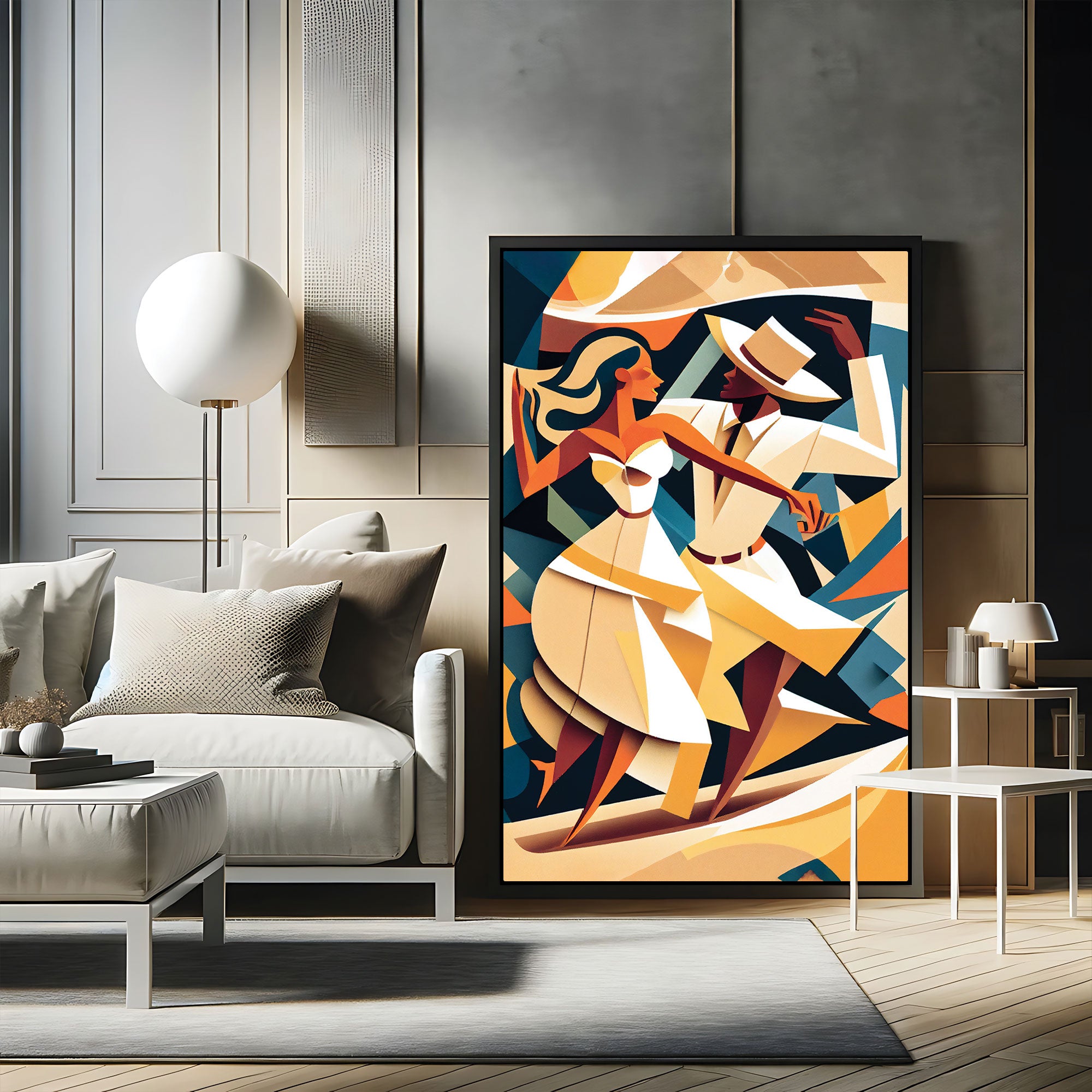 couple danceAbstract Canvas painting with frame Big Size Wall Art for living room,Bedroom,Drawing room,Hotels