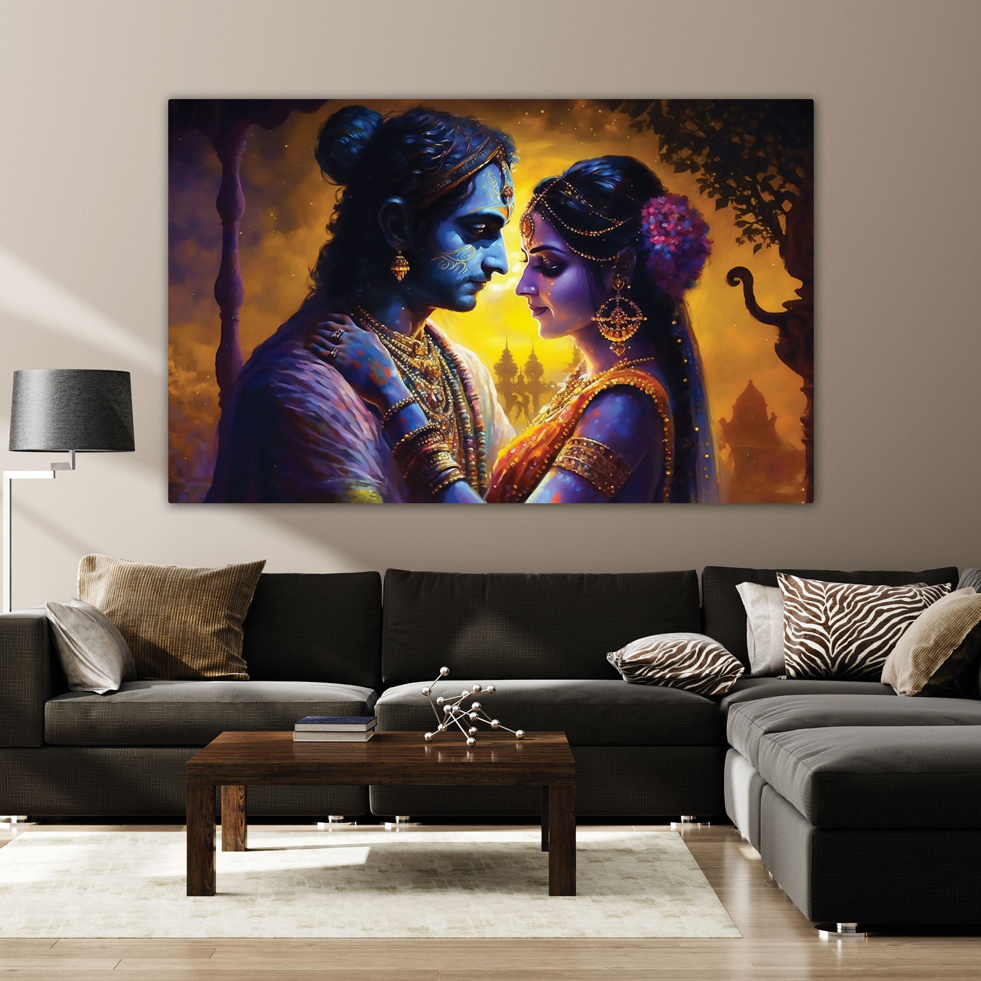 Radha krishan ji Canvas painting with frame Big Size Wall Art for living room,Bedroom,Drawing room,Hotels