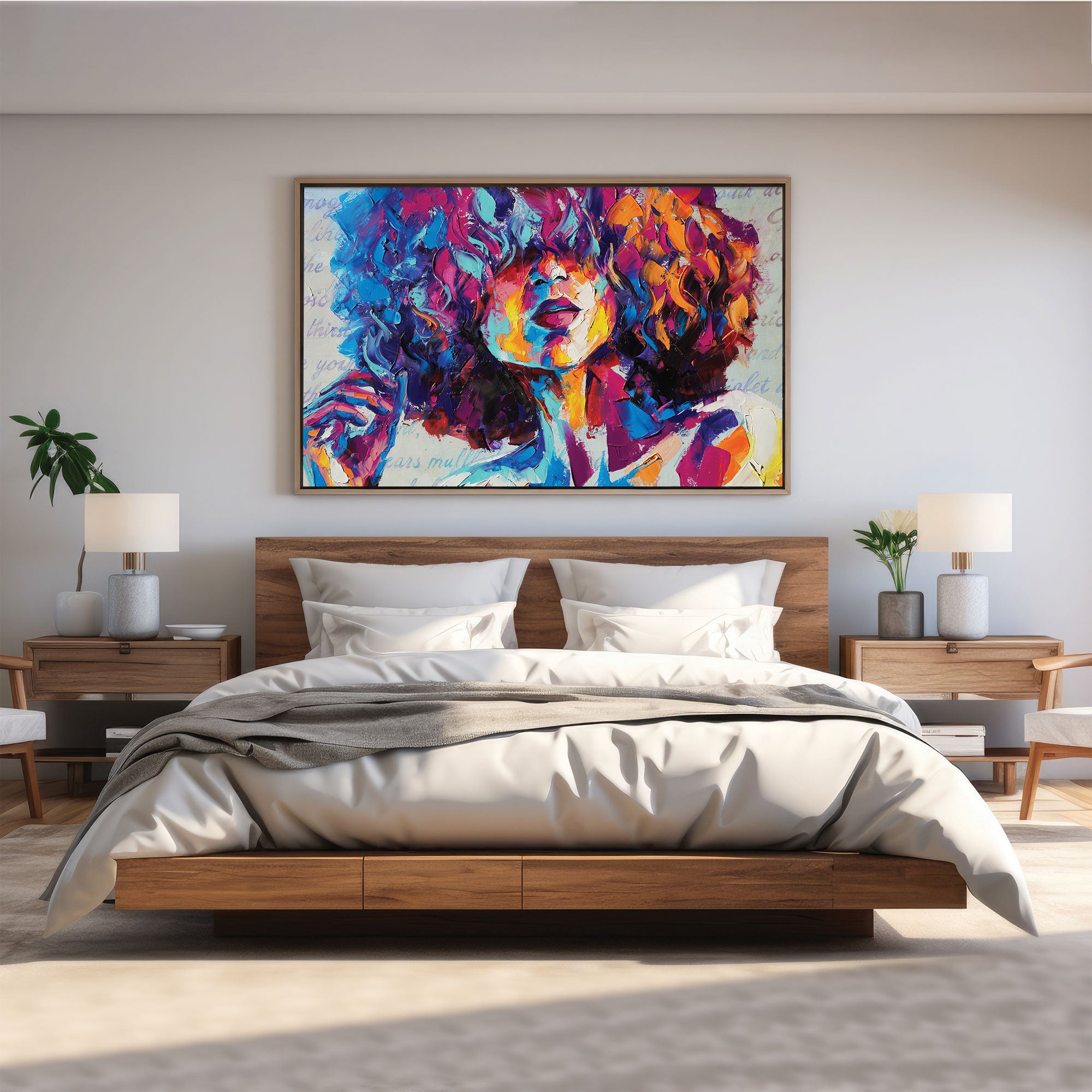 Woman faceAbstract Canvas painting with frame Big Size Wall Art for living room,Bedroom,Drawing room,Hotels