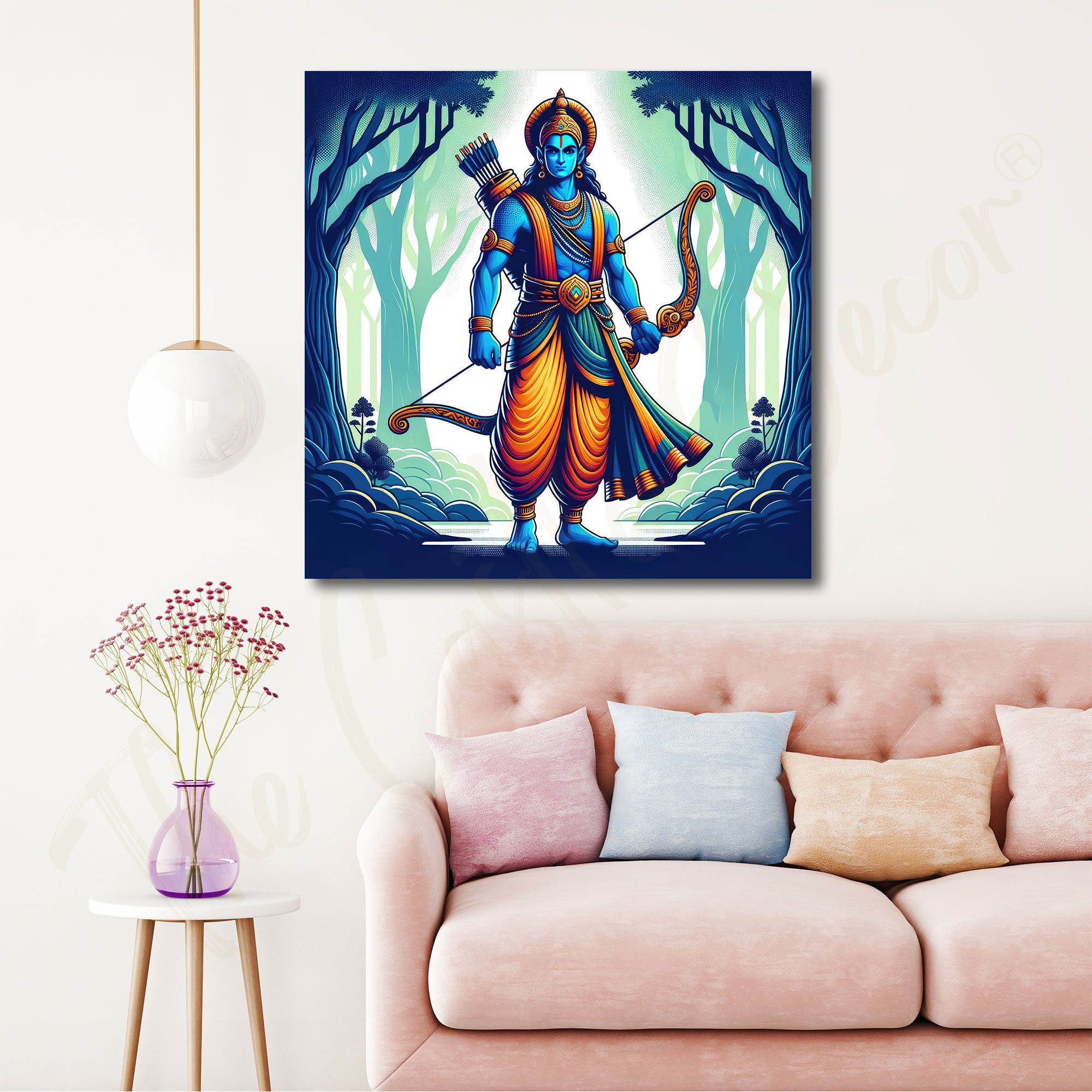 Ram mandir/Shri Ram painting with frame Big Size Wall Art for living room,Bedroom,Drawing room,Hotels