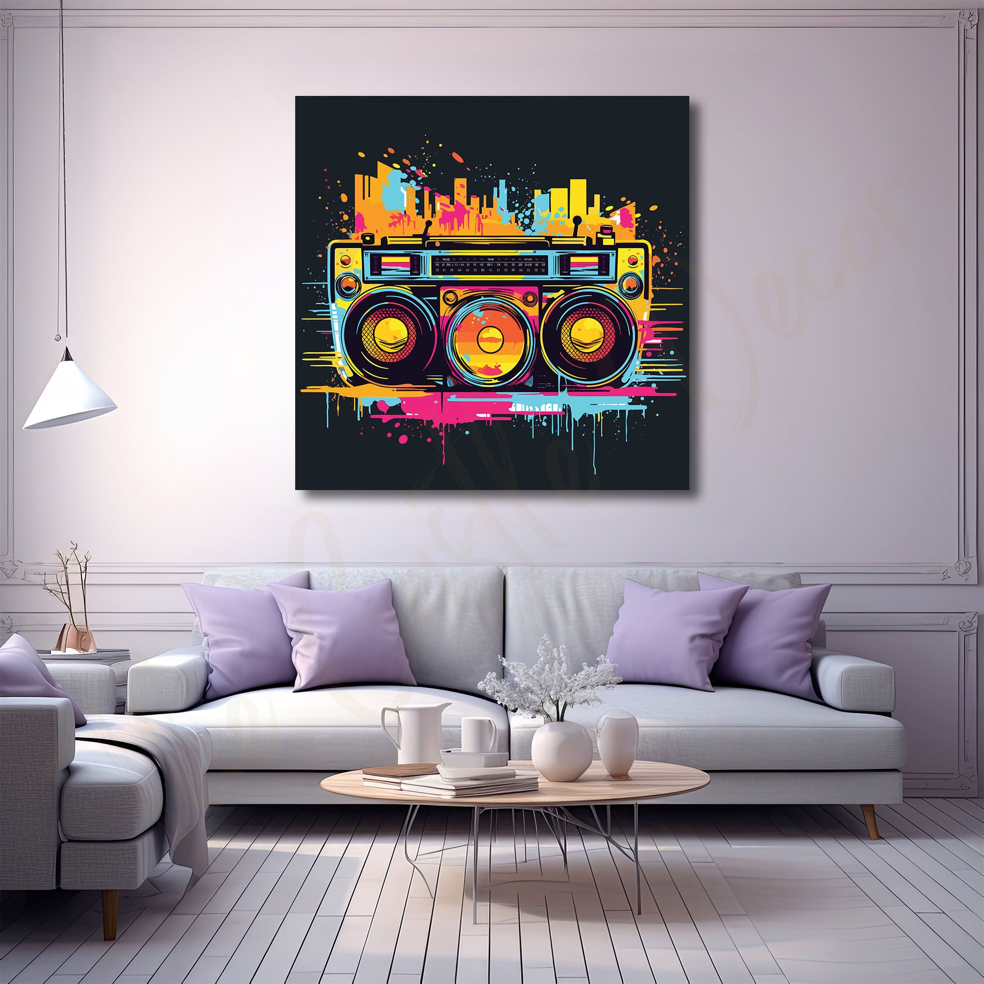 Music Radio painting with frame Big Size Wall Art for living room,Bedroom,Drawing room,Hotels