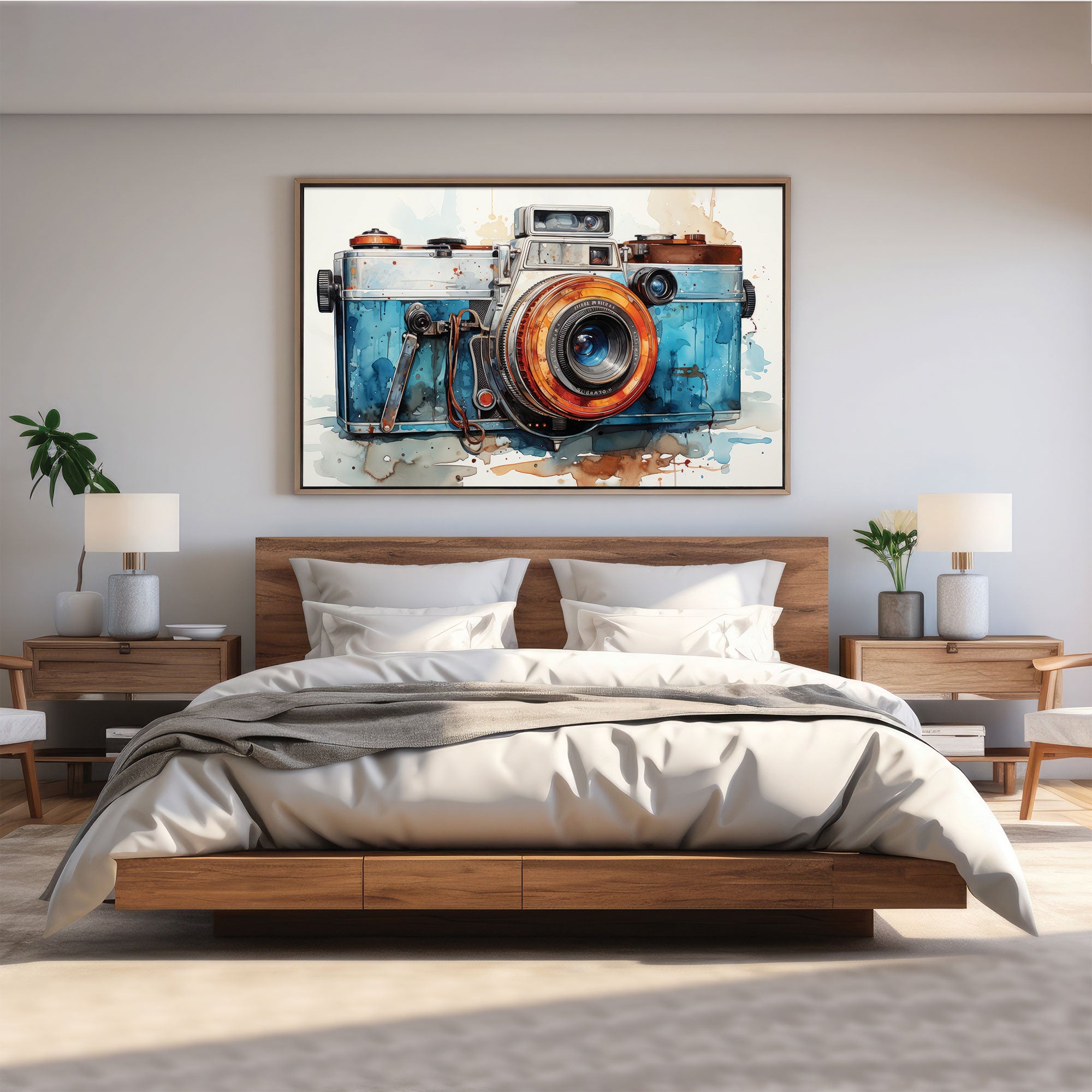 CameraAbstract Canvas painting with frame Big Size Wall Art for living room,Bedroom,Drawing room,Hotels