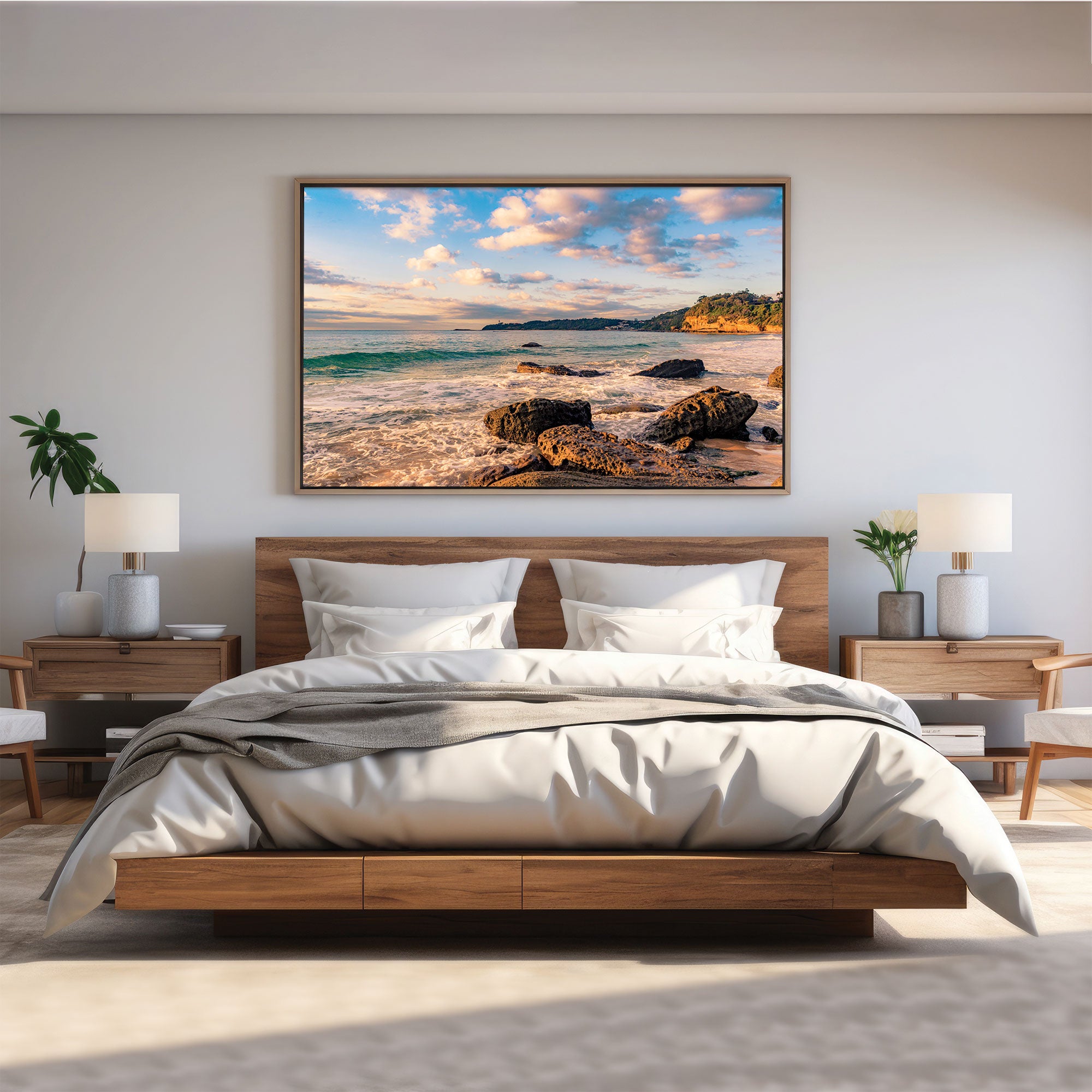 Seaside Canvas painting with frame Big Size Wall Art for living room,Bedroom,Drawing room,Hotels