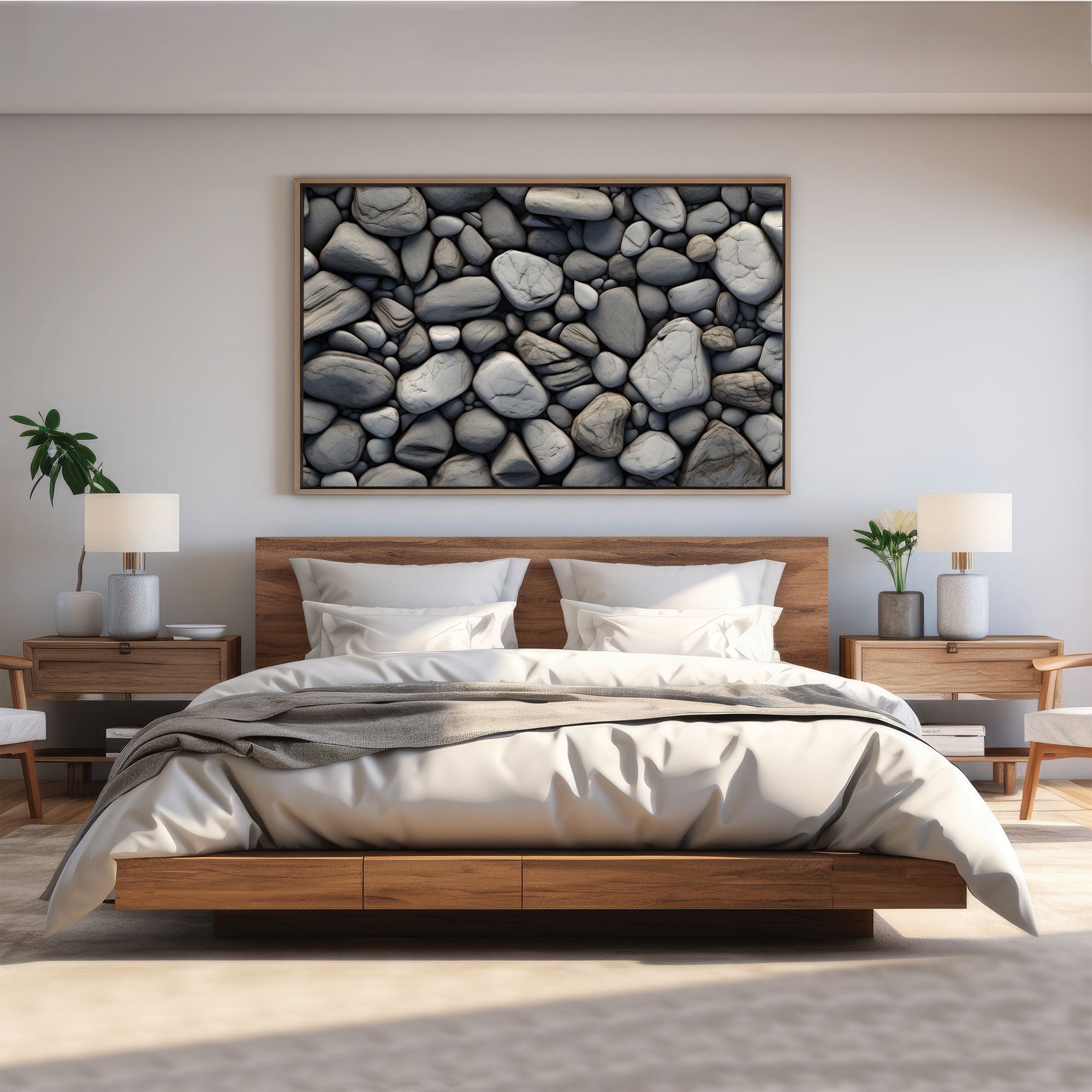 Rocks Abstract Canvas painting with frame Big Size Wall Art for living room,Bedroom,Drawing room,Hotels