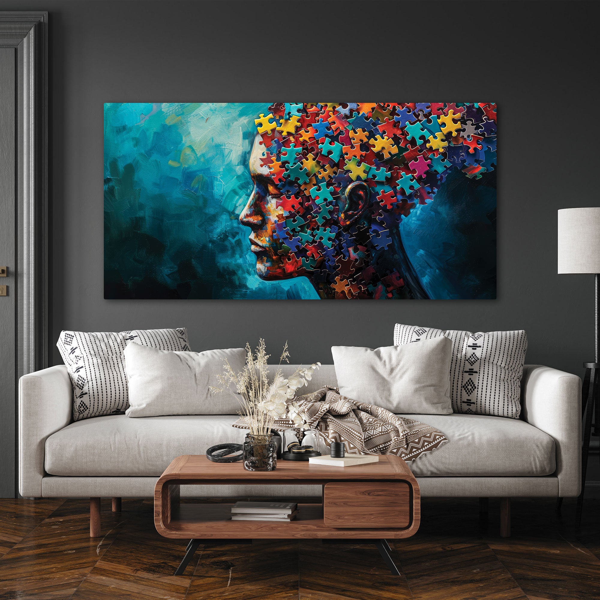 Women faceAbstract Canvas painting with frame Big Size Wall Art for living room,Bedroom,Drawing room,Hotels