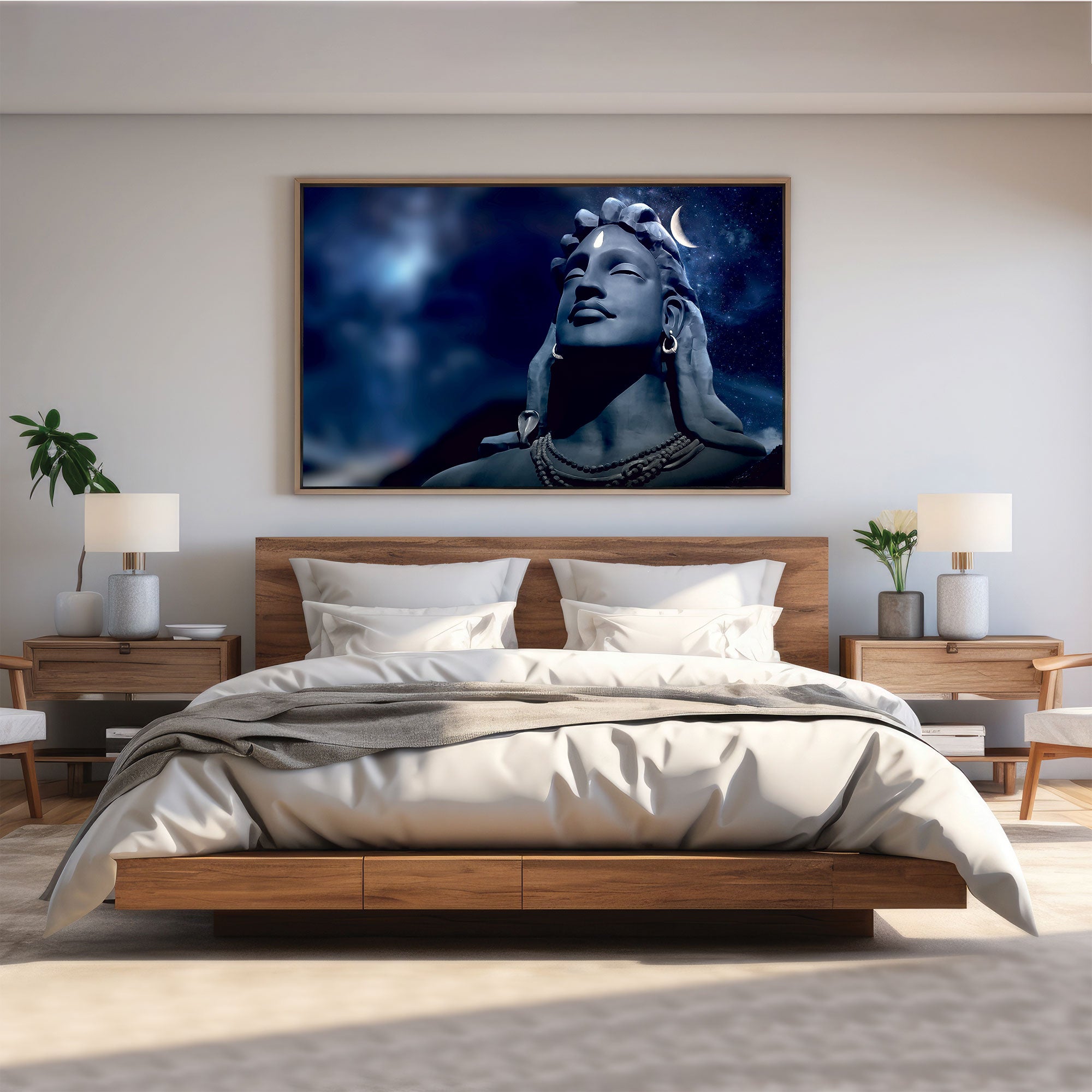 Adiyogi Canvas painting with frame Big Size Wall Art for living room,Bedroom,Drawing room,Hotels