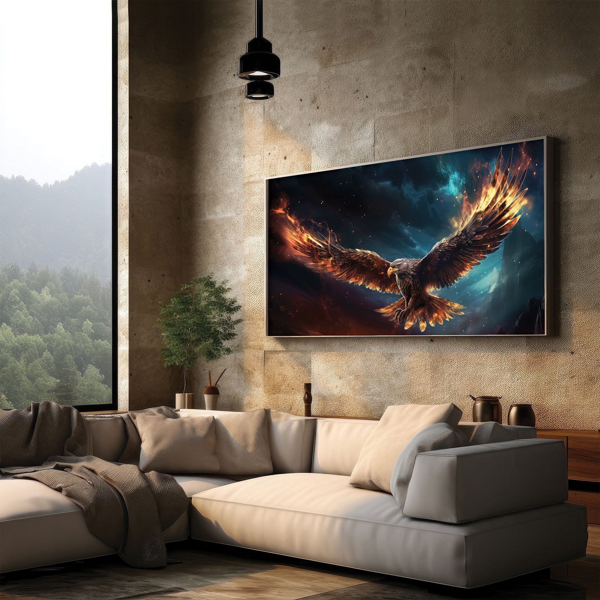 EagleAbstract Canvas painting with frame Big Size Wall Art for living room,Bedroom,Drawing room,Hotels